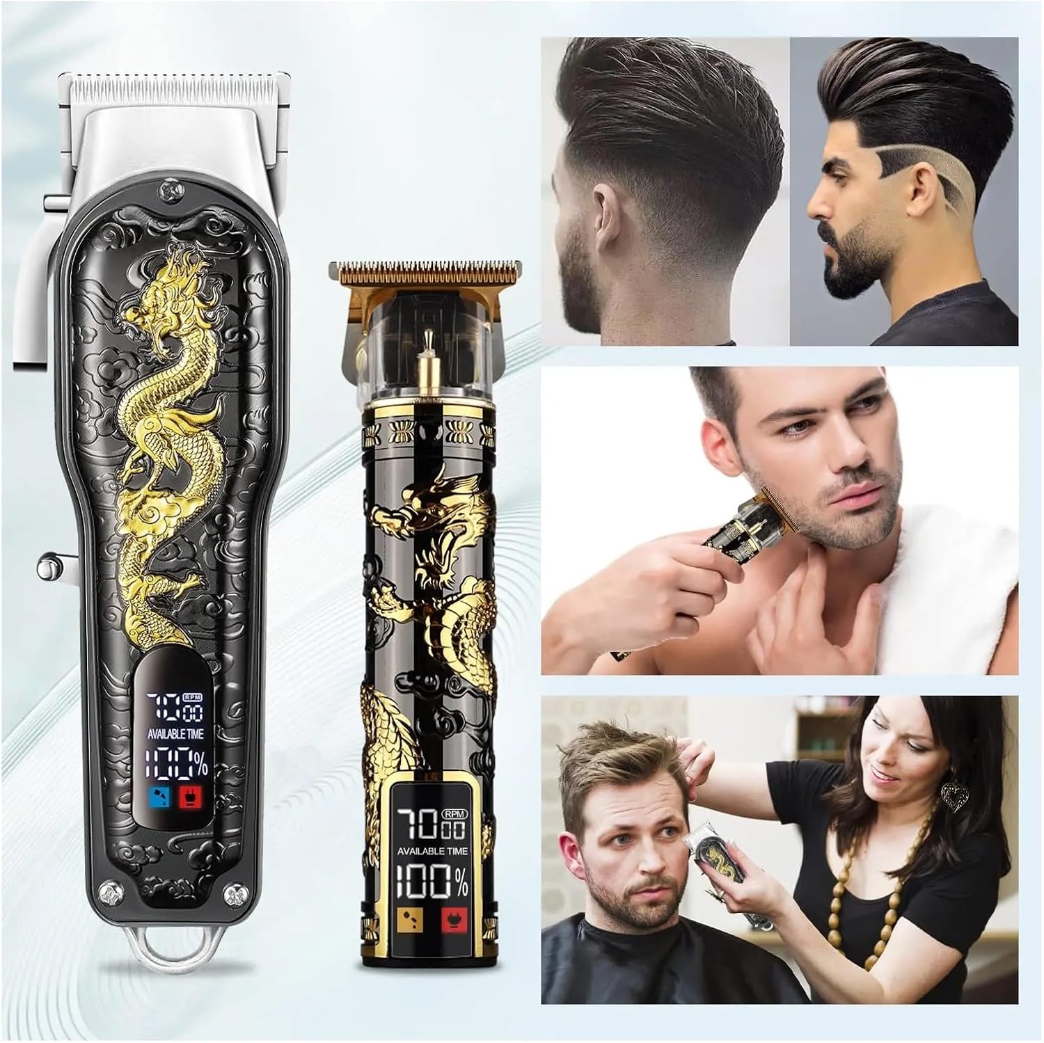 Hair Clipper Electric LCD Hair Trimmer Cordless Shaver Trimmer 0mm Men Barber Hair Cutting Machine for Men Rechargeable USB(2)