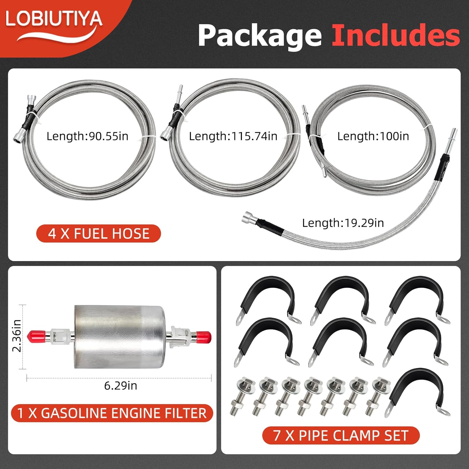 Fuel Line 819-840 Compatible with 1999-2003 Chevy Silverado 1500 2500 HD 3500 GMC Sierra 1500 2500 HD 3500,819840 Flexible Stainless Steel Braided Fuel Hose Set OE#819-840 15043857 15765803