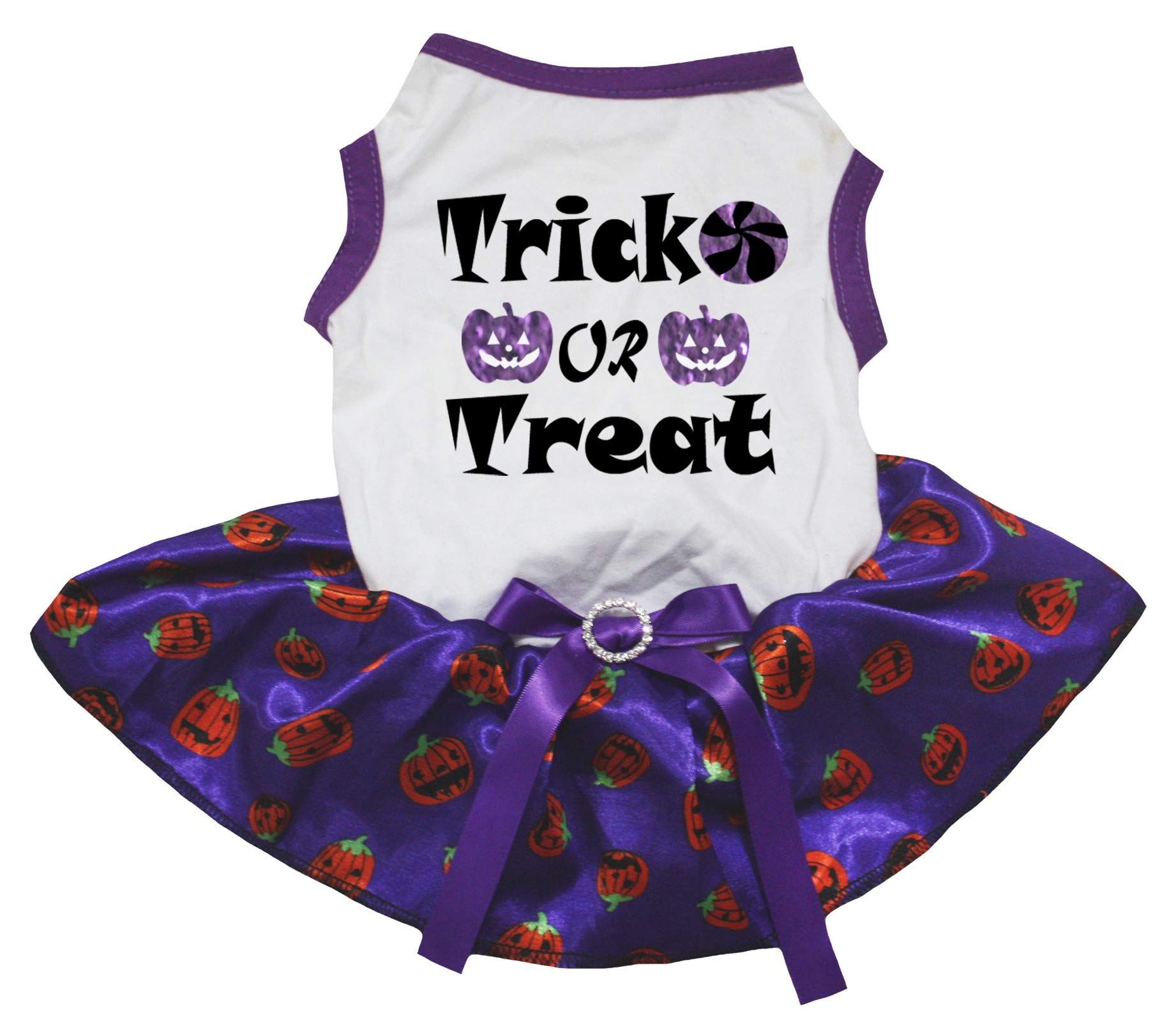Robe pour chiot citrouille blanche et violette XXXL pour la récolte des bonbons