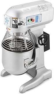 CRONOS Pétrin commercial de 10 litres - Mélangeur planétaire - Composé presque entièrement en acier inoxydable - 370 W - 3 vitesses 130/233/455 RPM - Appareil de luxe