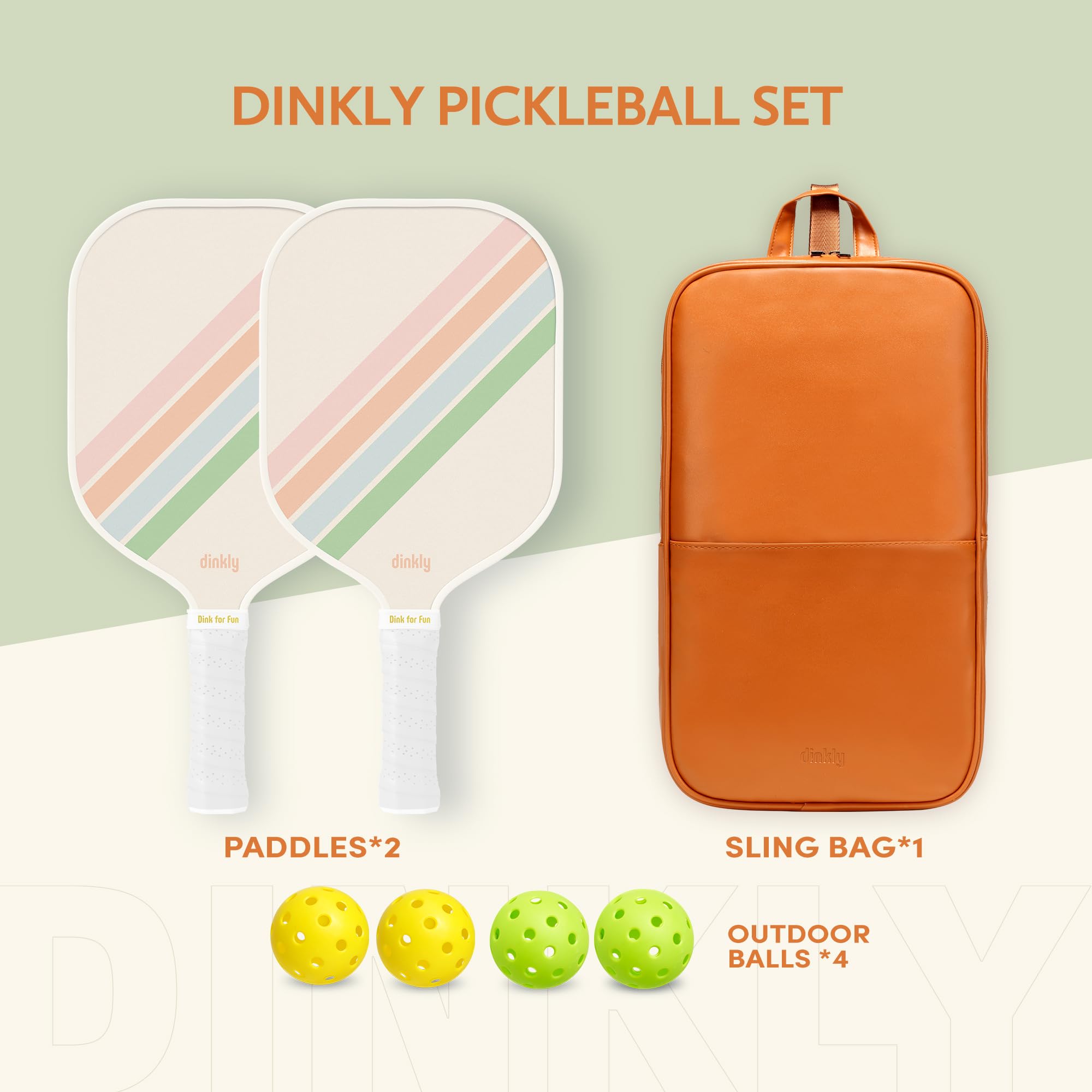 Set di 2 racchette da pickleball in grafite, approvate USAPA, 2 racchette da pickleball, 4 palline e 1 borsa per il trasporto, set di palline rosa per sottaceti per uomini, donne principianti, in