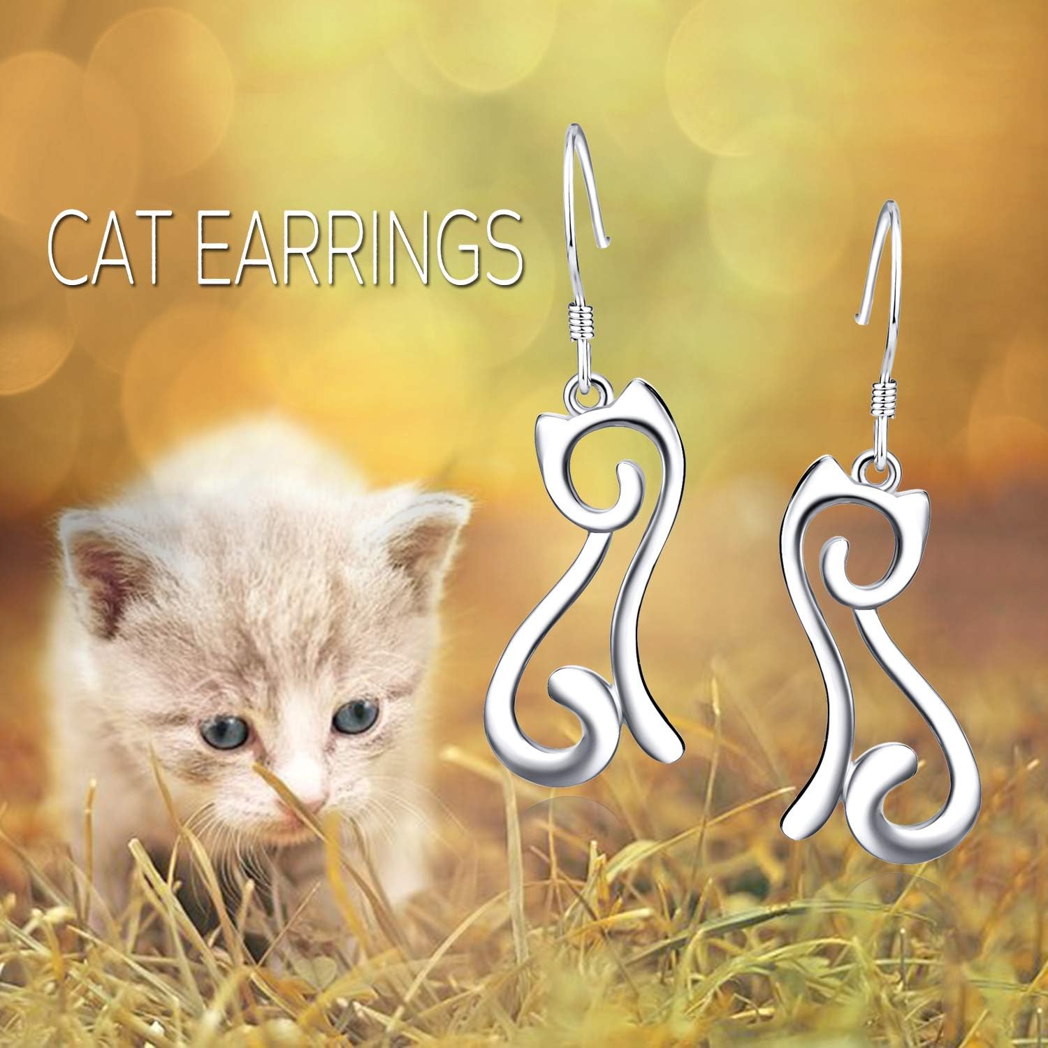 925 Sterling Silver Cat Earrings,Dolphin Earrings,Dinosaur Earrings,Horse Earrings for Women Teens - Image 6