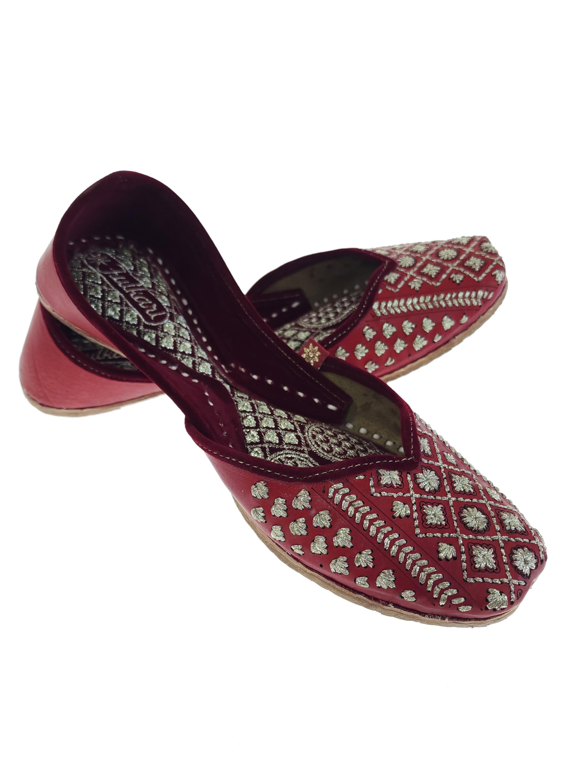 Women V Shape Casual Genuine Soft Leather Jutis | Bite and Pinch Free Juttis | Punjabi Jutti | Girl's Office Flat Ladies Mojari | dailywear Ethnic Juti |-image-31
