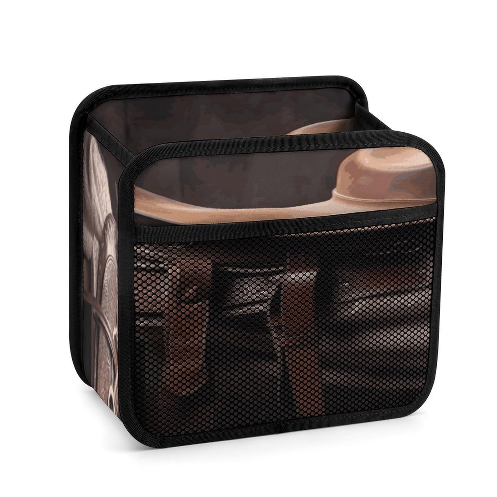 Btcowzrv Style Horse Saddle With A Cowboy Hat Wild Car Seat Back Organizer, Pu Leather Hanging Backseat Car Organizer With Elastic Mesh Pocket, Storage Bag For Most Vehicles