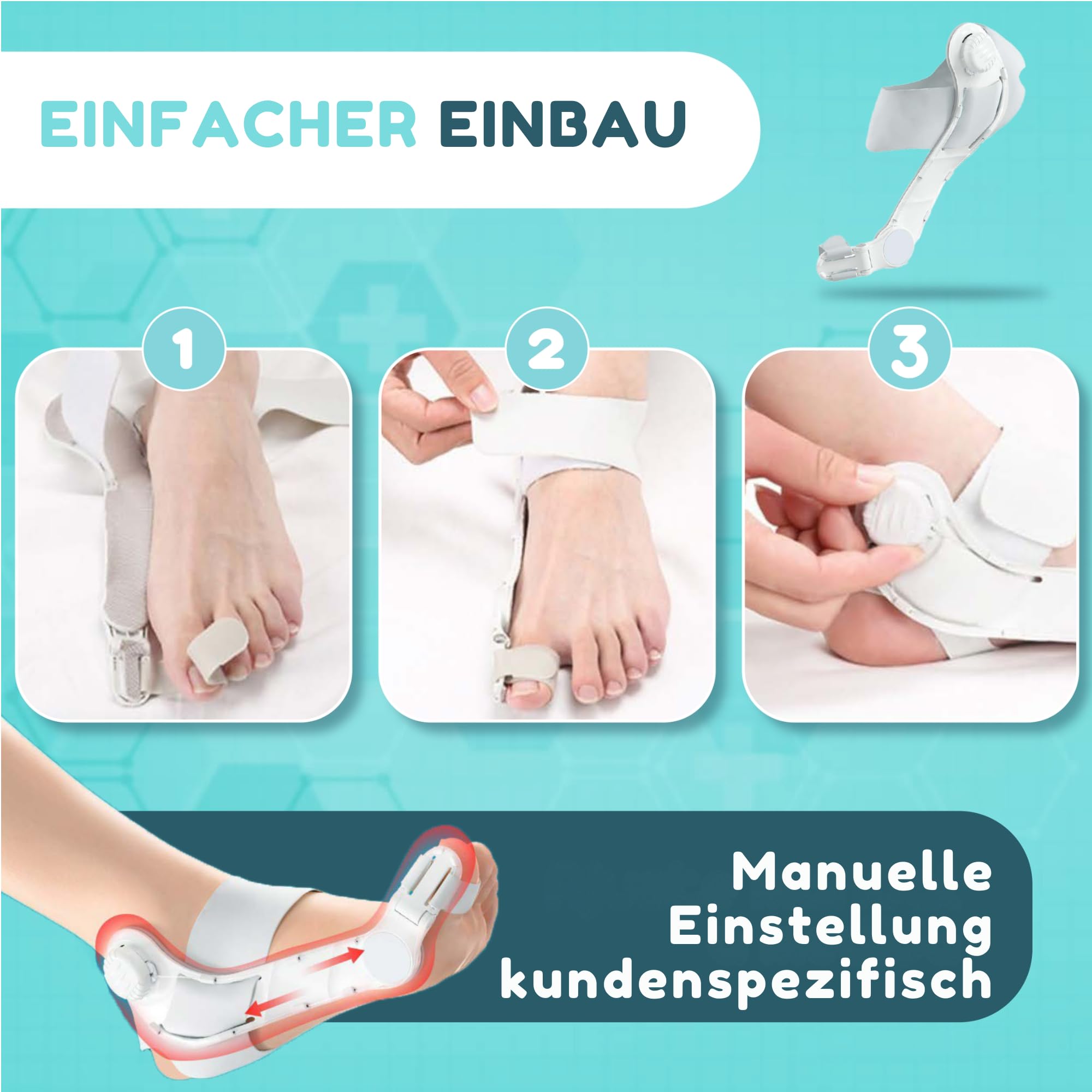 Hallux Valgus Korrektur: Verstellbare Hallux Valgus Produktbild-Vorschau 4