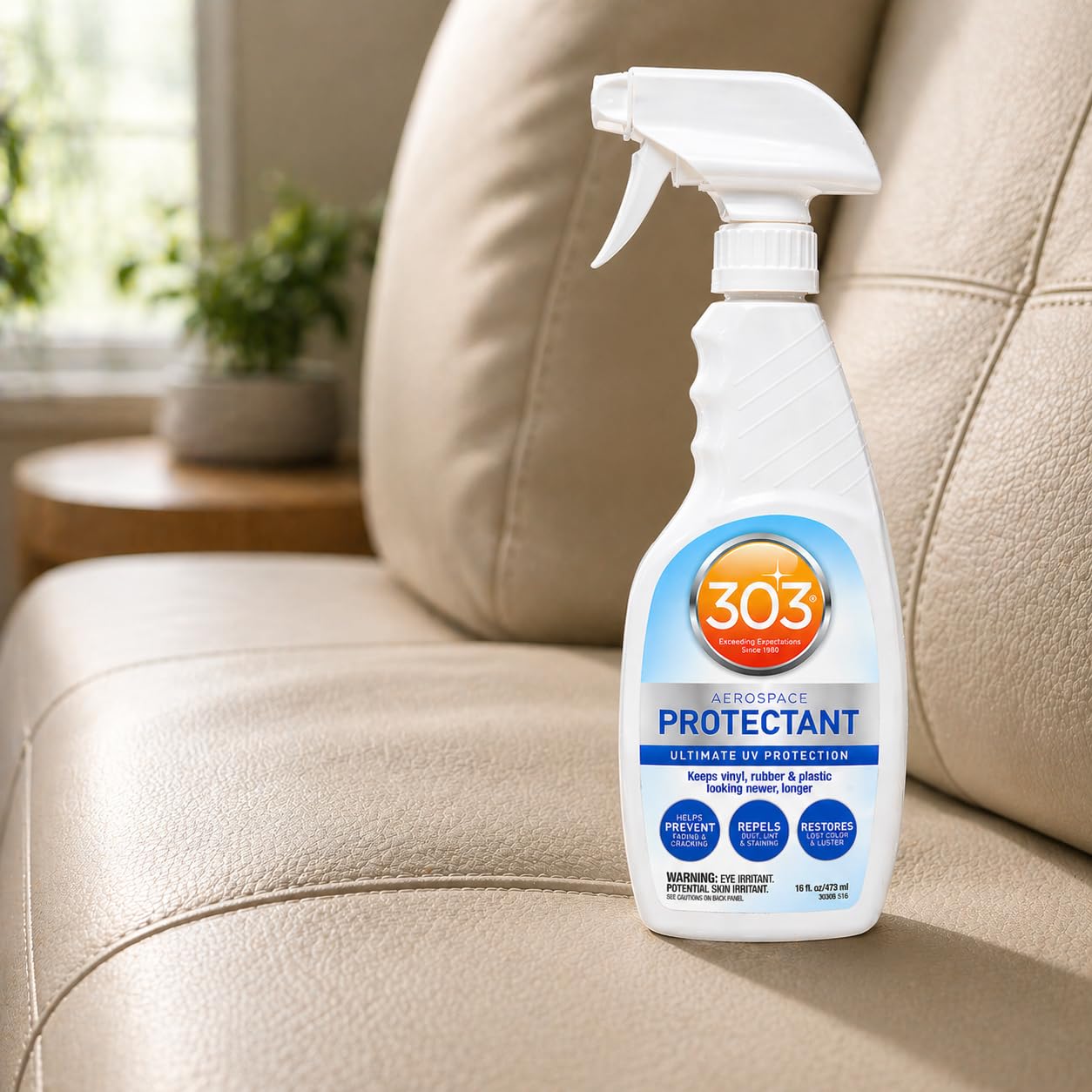 303 Aerospace Protectant 473ml UV Schutzspray Pflegespray für Kunststoff Vinyl Gummi Leder Plastik Kunstleder Fiberglas. inkl. Pfahler Pinsel