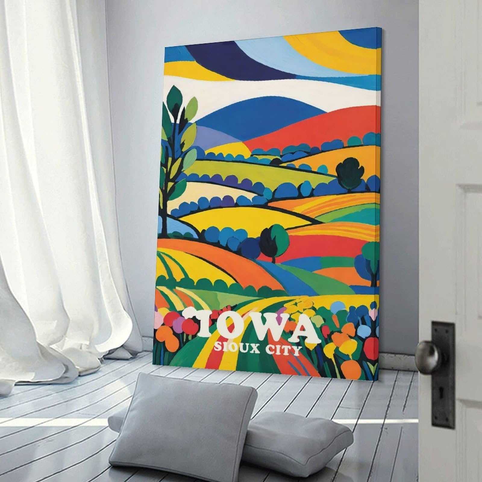 Junmoney Frame-Style-16 Sioux City Iowa Scenery Home Decor Wall Art 24X36inch(60X90cm), For Lounge, Study, Hallway Or Flat Walls, Stylish Home Artwork For Focal Walls
