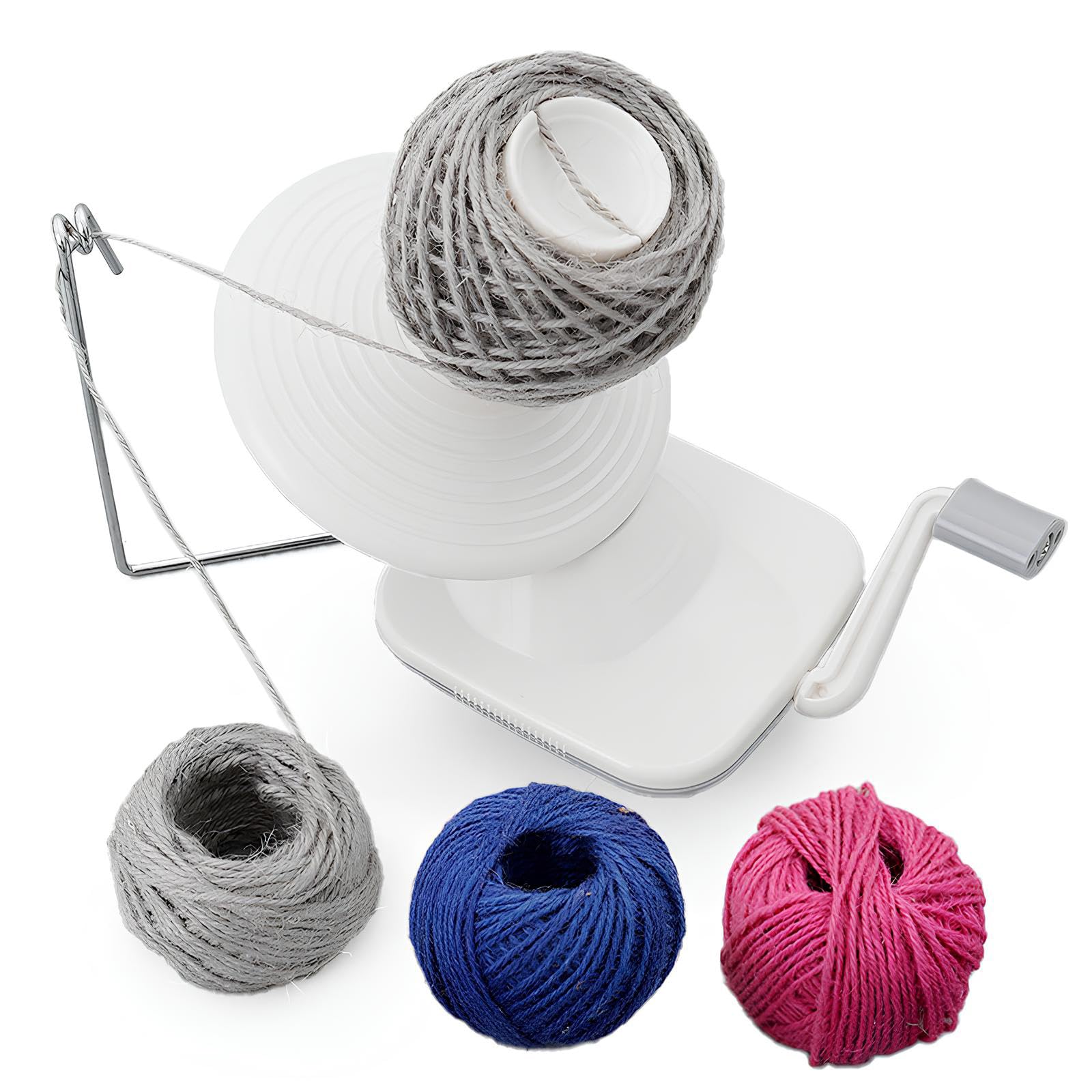 Yarn Ball Winder Spinner - Hand Operated Large Capacity Jumbo Wool Roller for Crocheting Knitting Weaving - Manual Easy-to-Install Low Noise Heavy Duty Yarn Cake Maker &amp; Crochet Swift Baller Set