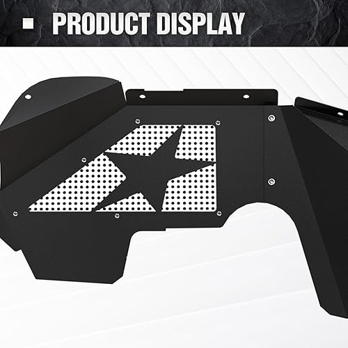 Vista 25 de Forros de guardabarros interiores delanteros compatibles con Wrangler JK y JKU Unlimited 2/4 puertas 2007-2018, estilo atornillable, cubierta