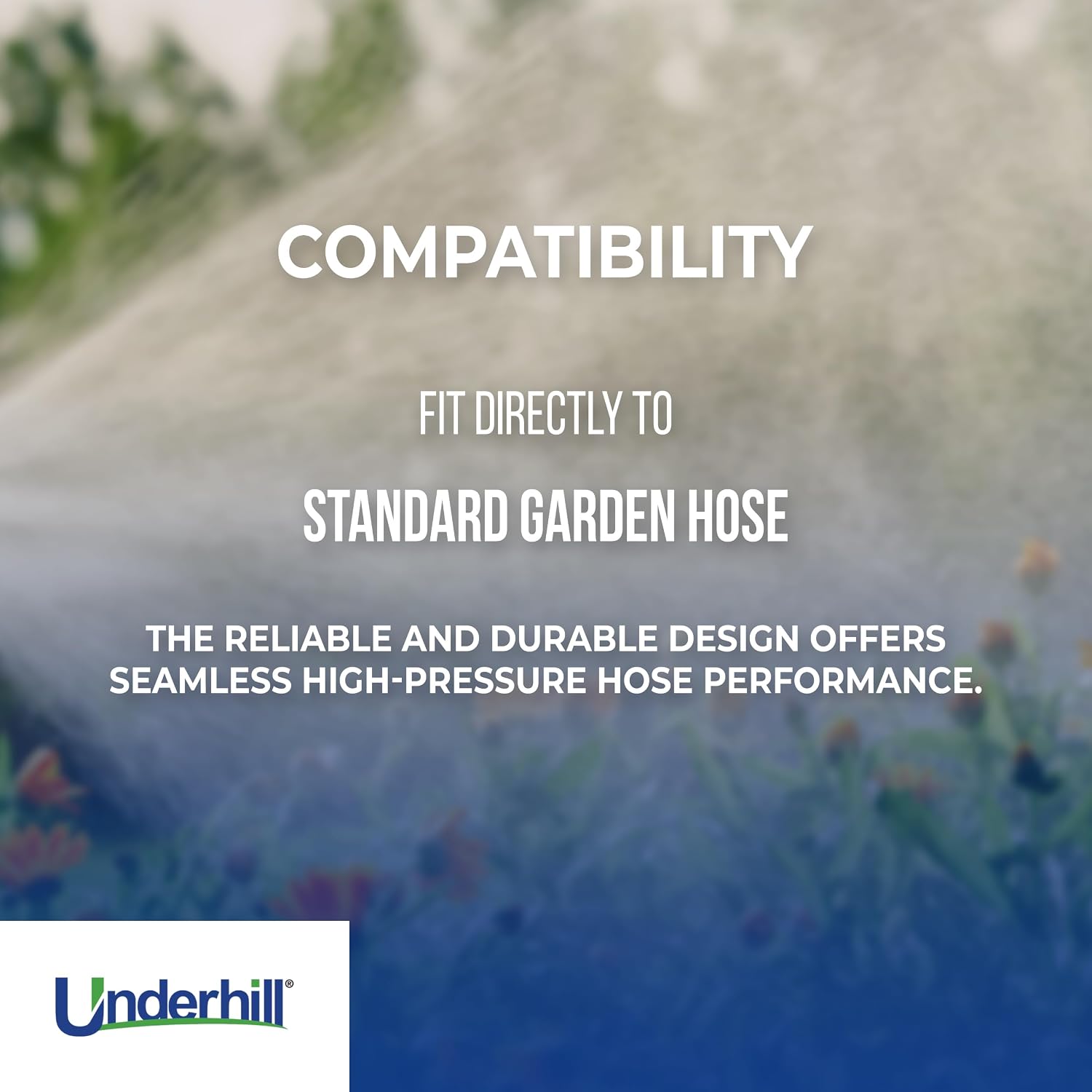 Underhill CoolPro Valve and Fog Nozzle for Cooling Turf, Garden Hose Nozzle Sprayer, 4-6 GPM 70 PSI, Heavy-Duty Rubber, 25-ft Pattern, HNC075