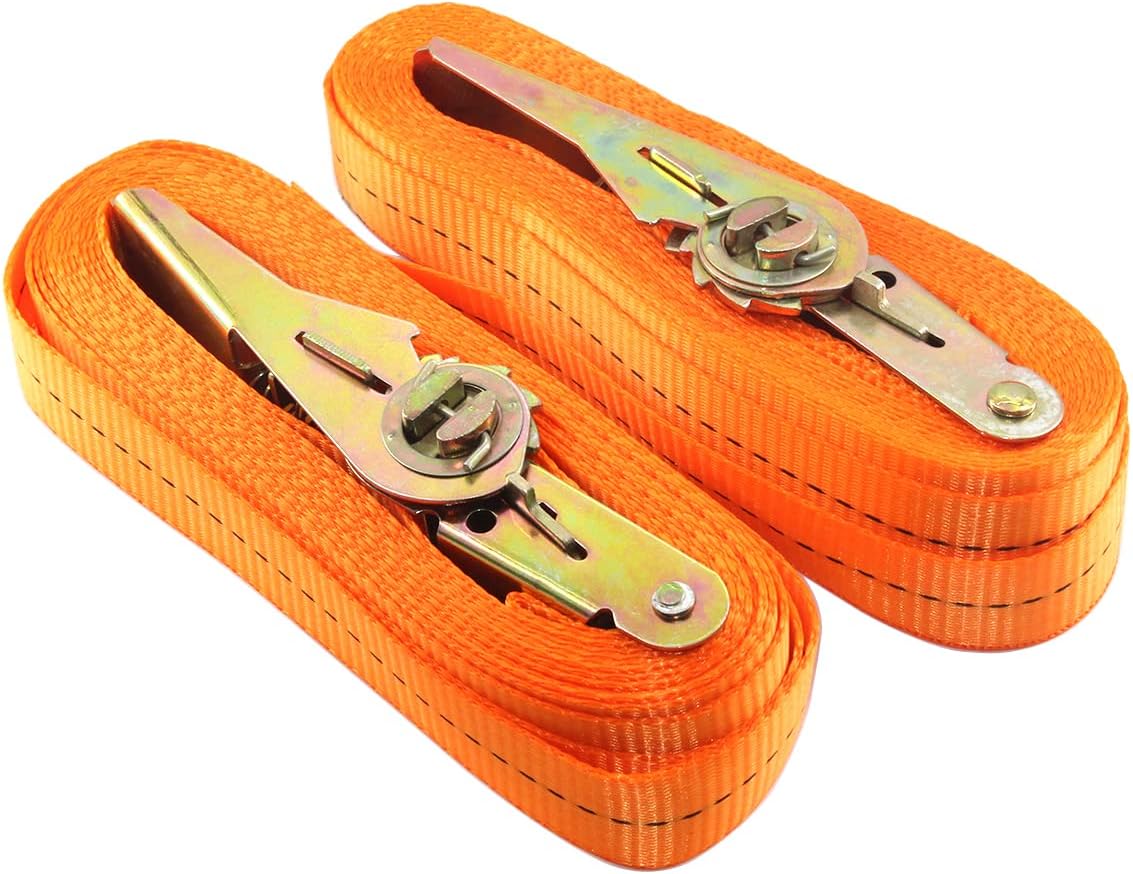 2pcs Ratchet Tie Down Strap Retractable Heavy Duty Ratcheting Cargo Lashing Straps 3M Long 25MM Width 800kg Loading, Adjustable Tension Belts for Carrying Bag Luggage Bulky Objects for Car Motorcycle