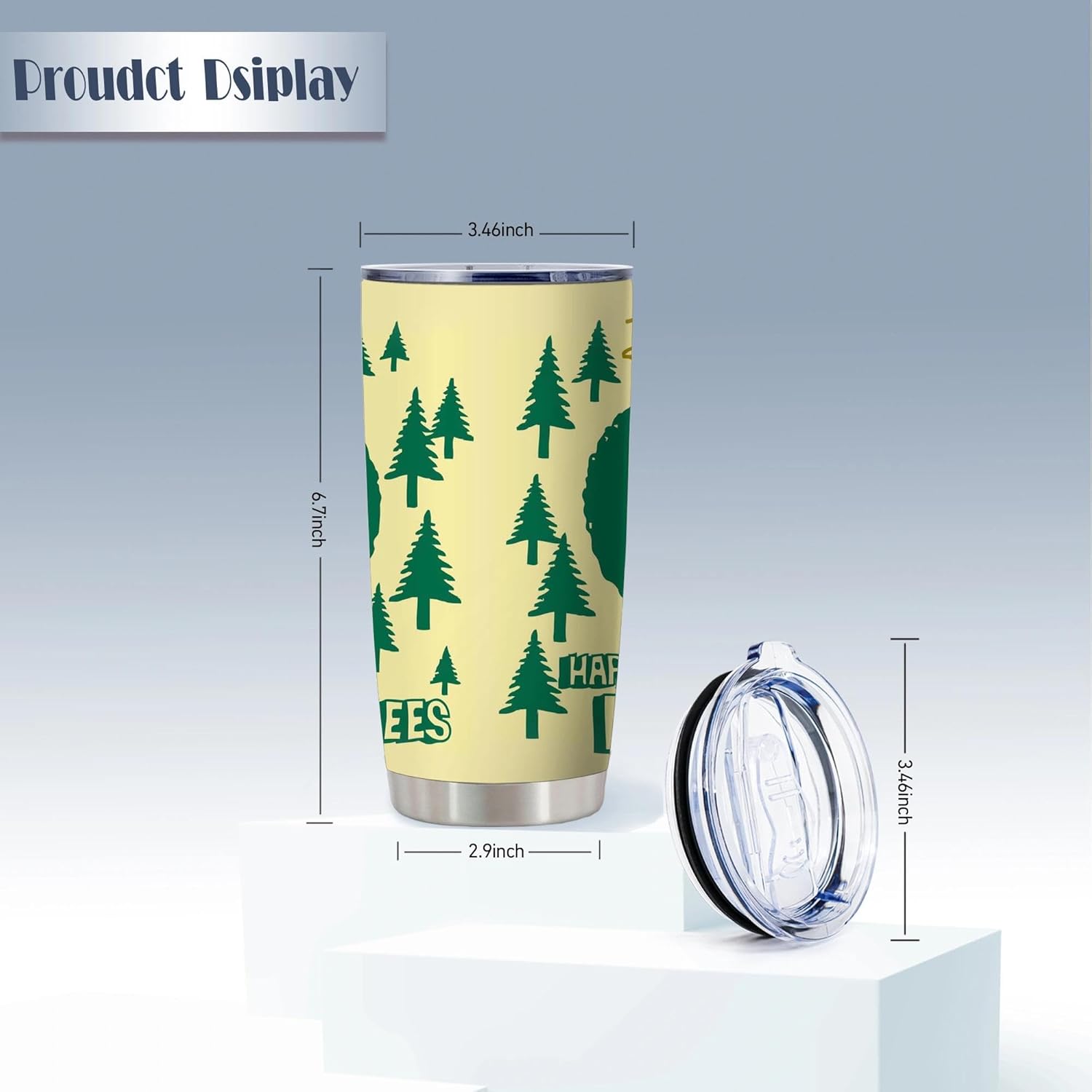 Happy Little Trees Gift for Women,Gifts for Fans,Happy Accidents Gift for Men,20 Oz Funny Stainless Steel Vacuum Tumbler with Lid,Novelty with Quotes Present,1 Pcs