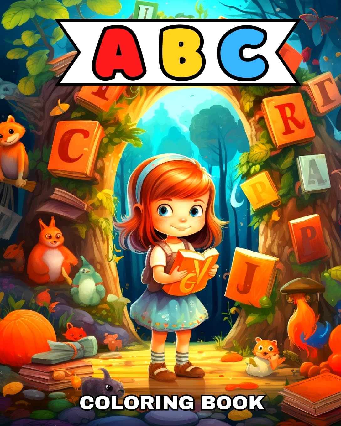 ABC Coloring Book: ABC Toddler Coloring Pages with Animals, Toys, Vehicles, Fruits and More