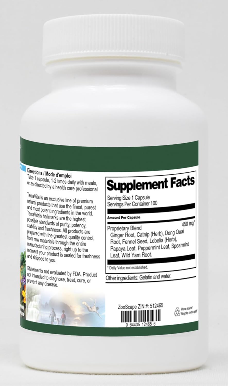 Papaya, Lobelia, Ginger, and More Formula - 450 mg (100 Capsules, ZIN: 512465) - 3 Pack