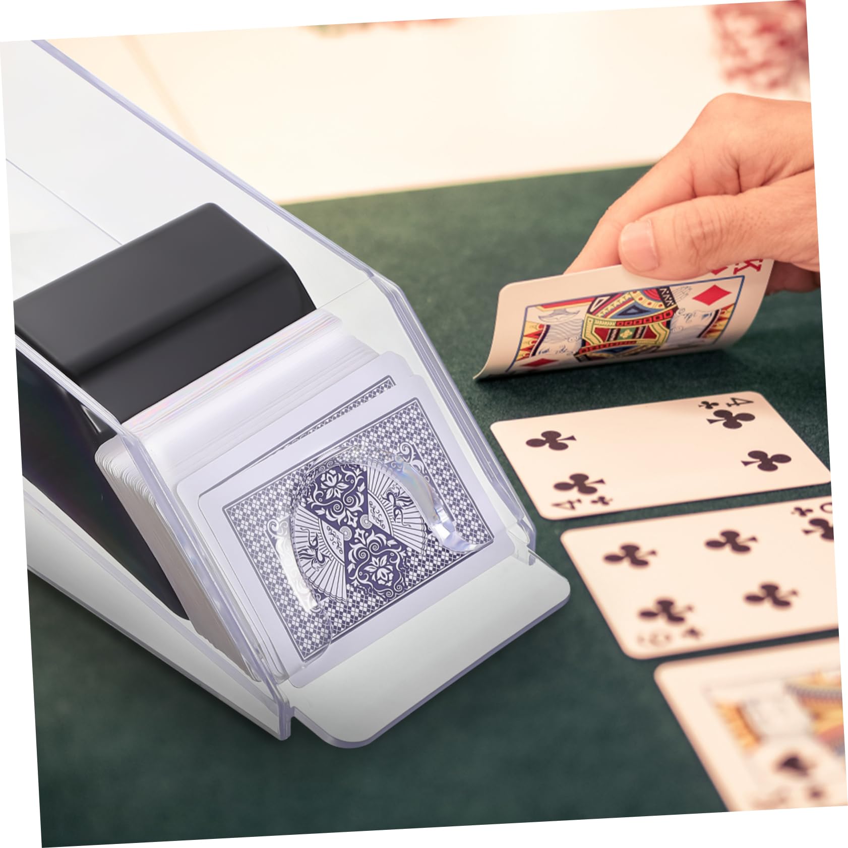 Distributore Pezzo Carte Poker in Gioco da Acrilico per 1 | Uso su Tavolo da Gioco, Cuneo Zavorrato Robusto, Gestione Facile e Durevole per Partite