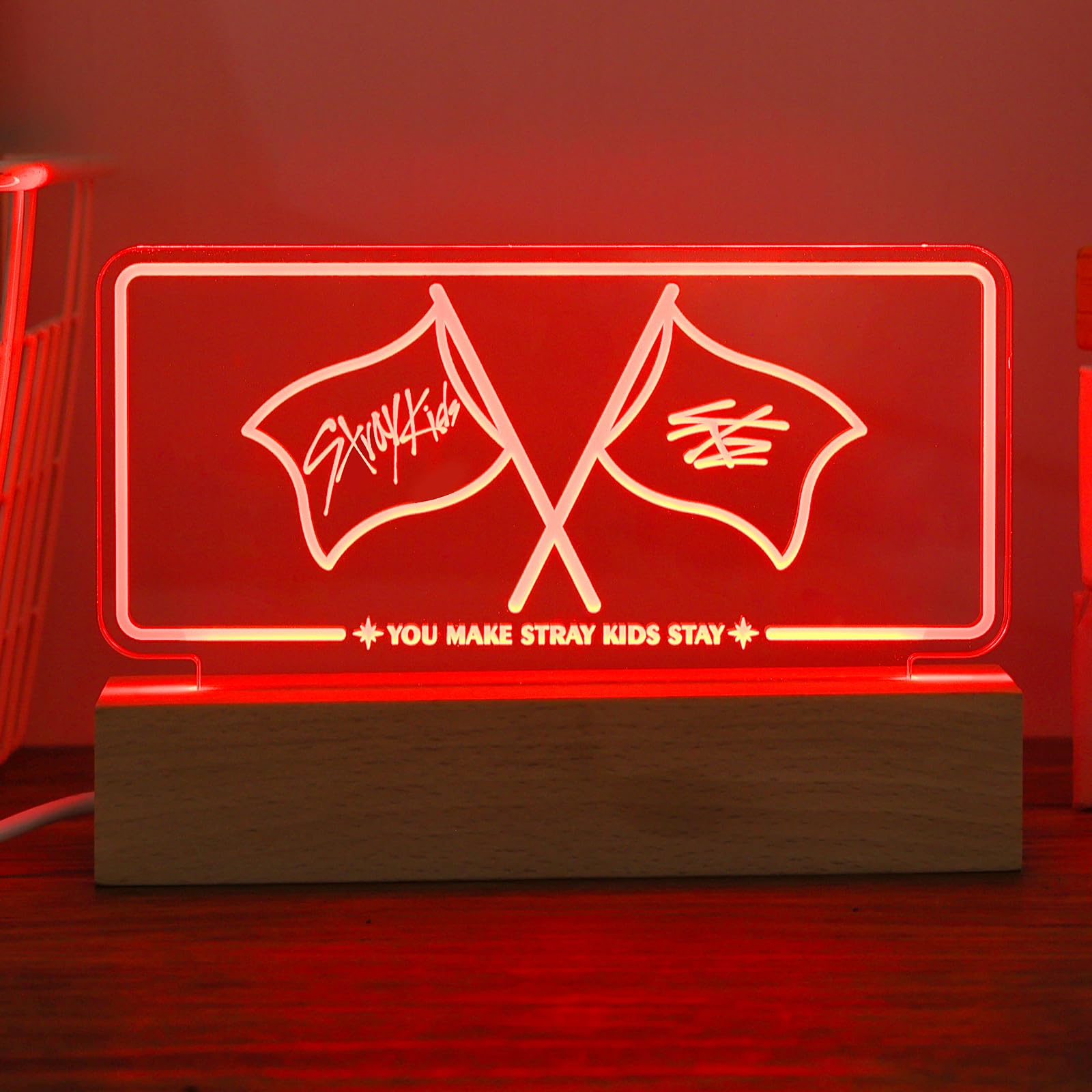 Stray LED Night Light 7 Colors Adjustable Room Decor Lamp Skz Merch for Stay Fans Birthday Gifts