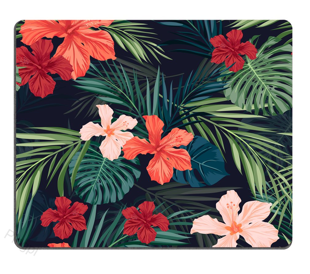 pingpi Pretty Mouse Pad Custom,Tropical Plants Flowers in The Palm Trees Banana Leaves Mouse Pad
