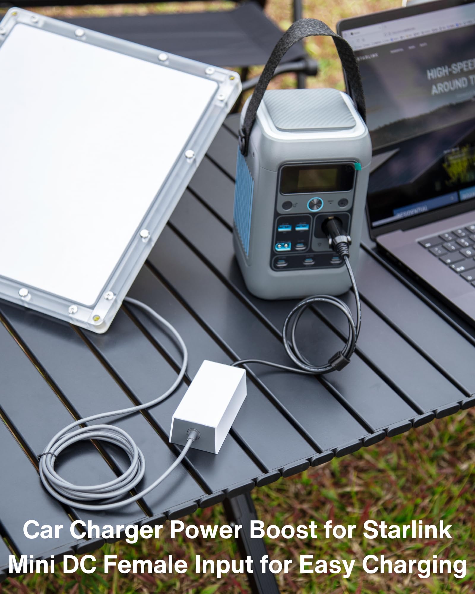 Cargador de Coche a Adaptador Hembra CC de 60 W de Salida para Starlink Mini, Compatible con Encendedor de Cigarrillos de 12 V/24 V/36 V y Conector de Barril Impermeable CC