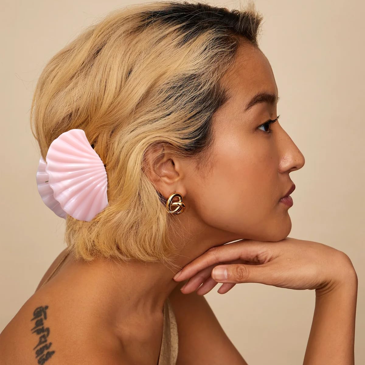 Seashell Hair Claw Clip for Women, Beach Wedding Hair Accessories, Summer hair clips Non-Slip Shell Design (Bright color series) - Image 3