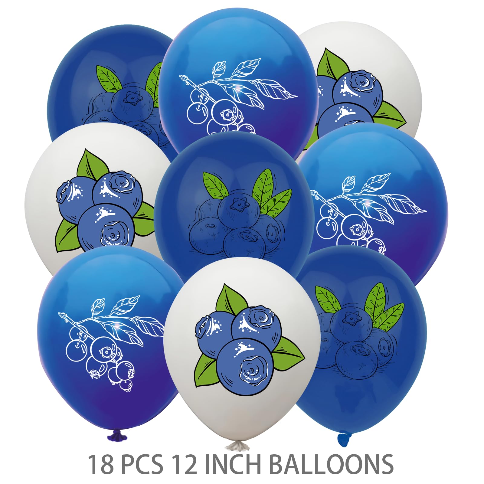 Kit Decorazioni Per Festa A Tema Mirtillo - Compleanno, Include Striscione, Palloncini, Topper Per Torta E Cupcake (12 Pz Ciascuno) - 6