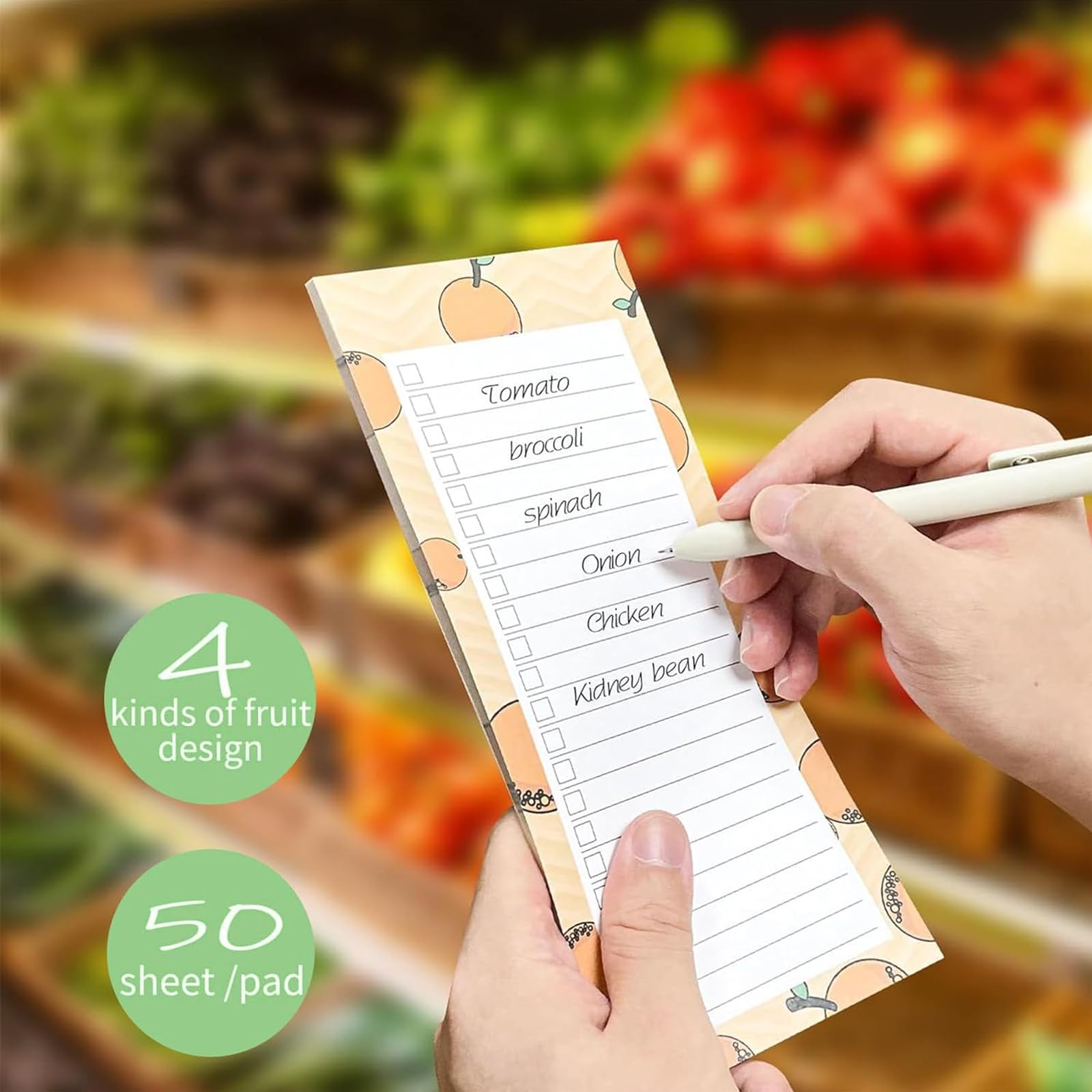 GOMMETTE,Bloc-Liste D’Épicerie Magnétique,Magnétiques Liste De Courses