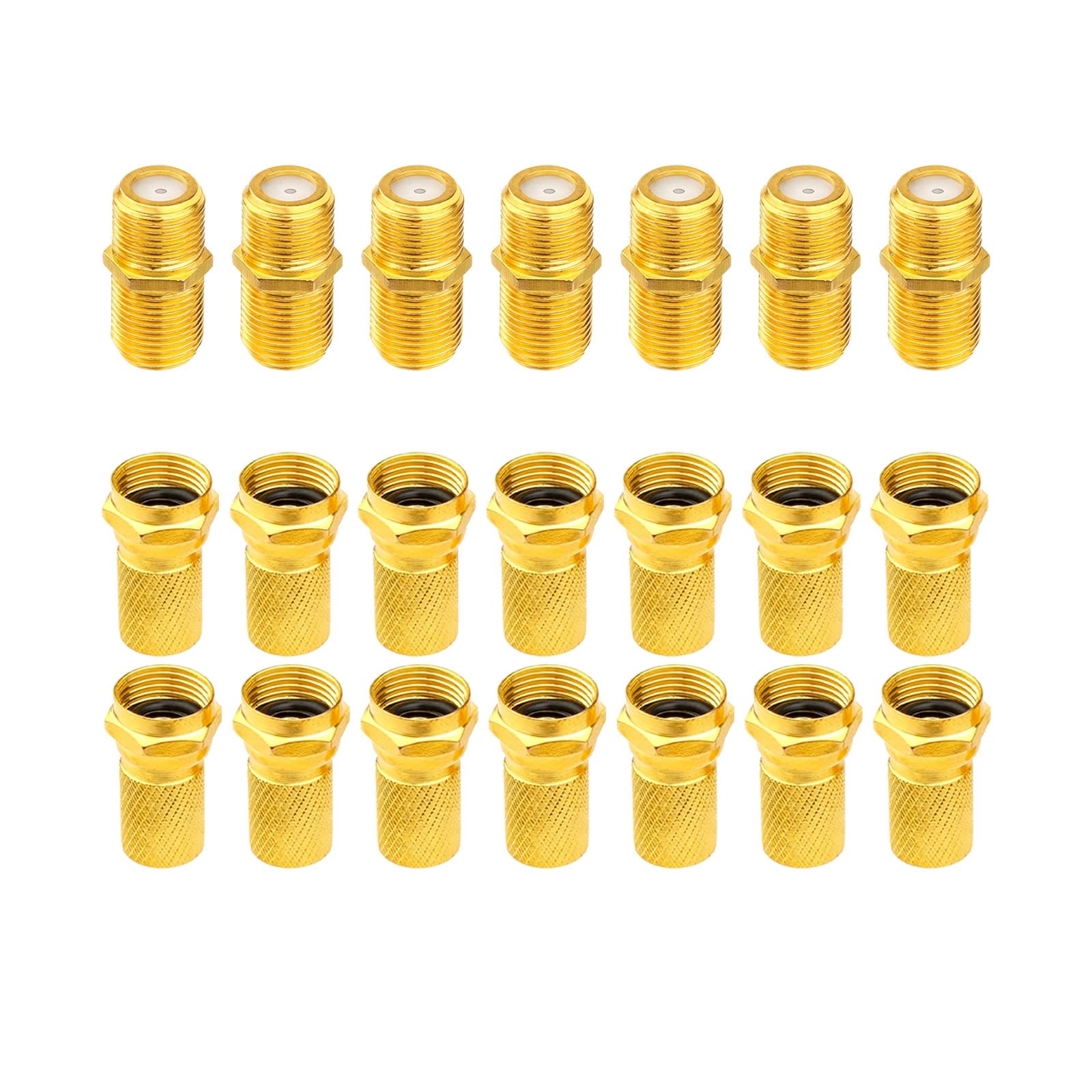 Fiche F Coaxial Raccord F Coudé, Adaptateur Câble Satellite, Adaptateur Cable Coaxial, Cable Antenne TV Raccord Prise, 7 Têtes De Câble F81 Et 14 Connecteurs RG6F