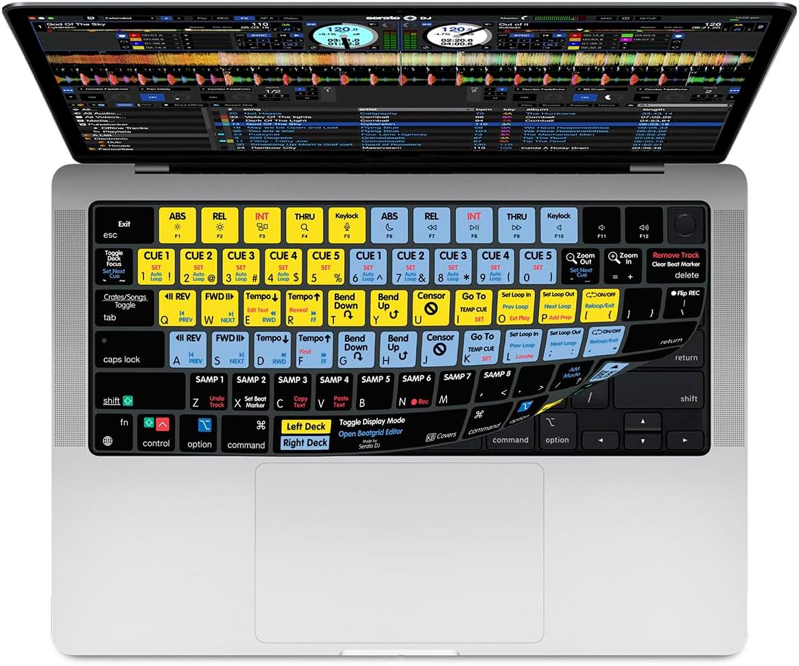 Serato DJ Keyboard Cover for MacBook Pro - 14" & 16" - (2021+) & MacBook Air w/M2 Chip - 13.6" (2022+)