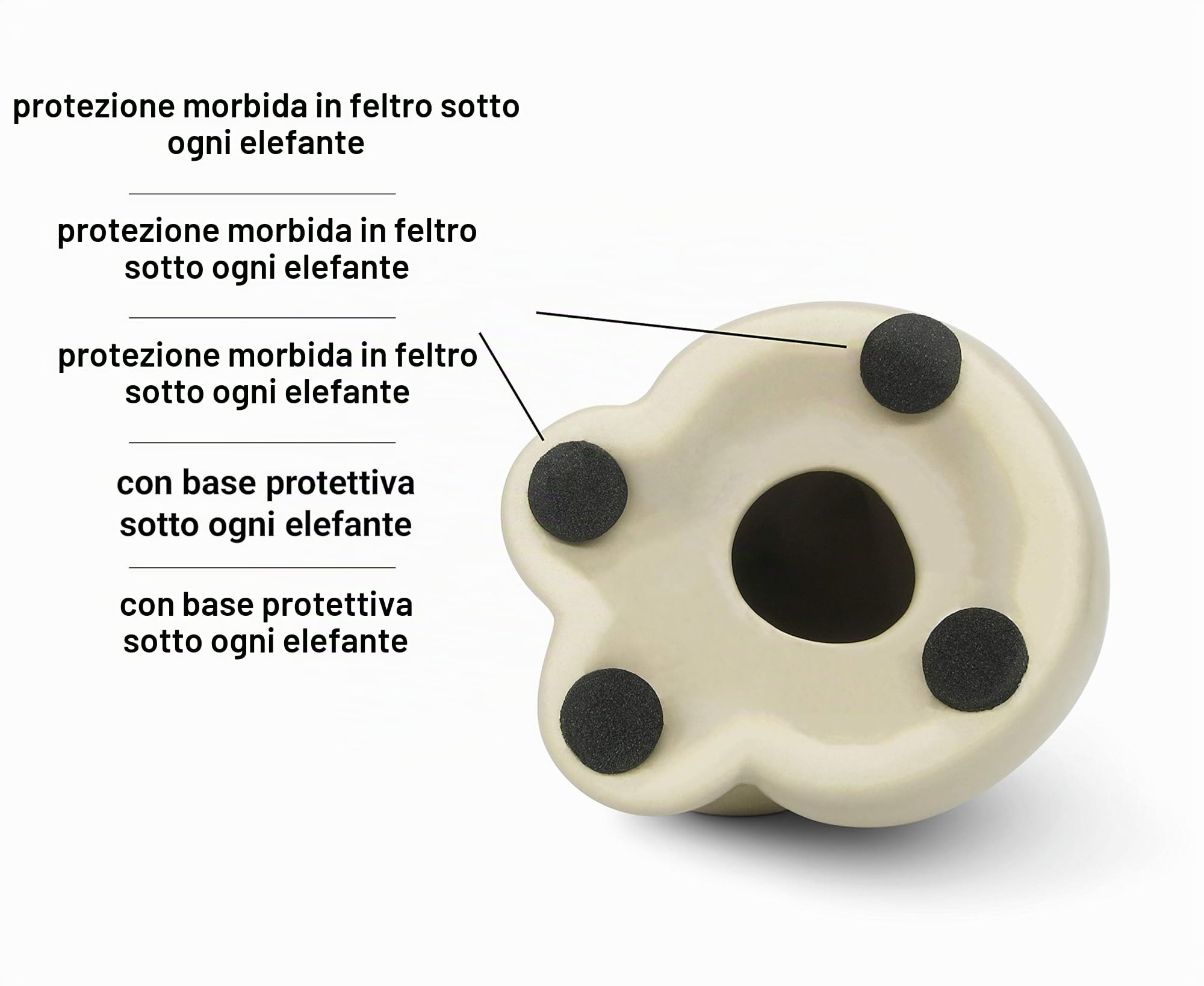 FeinKnick Coppia armoniosa di elefanti in ceramica in beige e grigio - Scultura moderna, coppia di due singoli elefanti - Statuetta decorativa alta 16 cm - Elefante come perfetta idea regalo