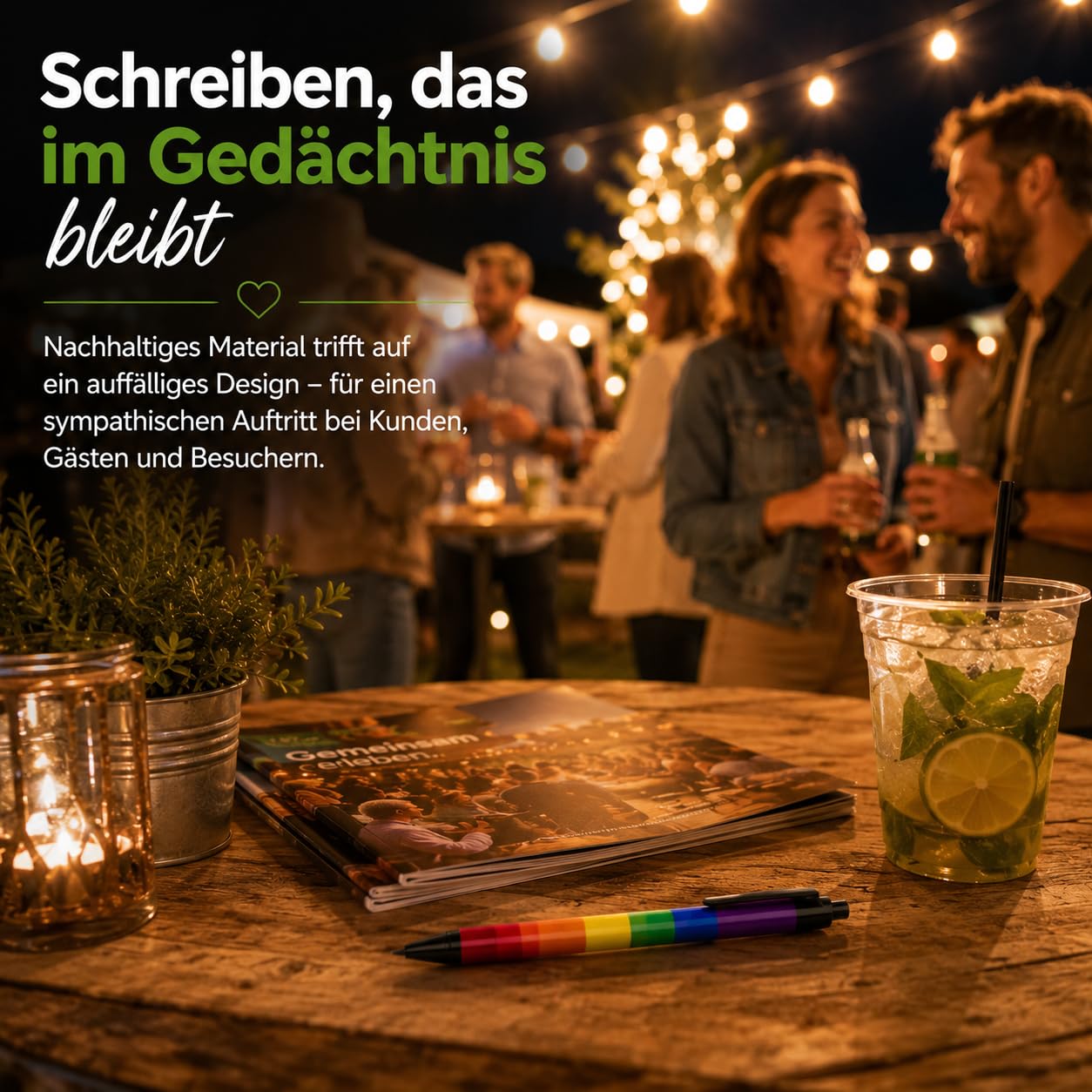 WPRO Regenbogen Kugelschreiber 100er Set aus Recyclingkarton mit Clip blau | Ideal für den täglichen Gebrauch mit nachhaltiger Materialwahl und angenehmer Handhabung bei jeder Schreibaufgabe.