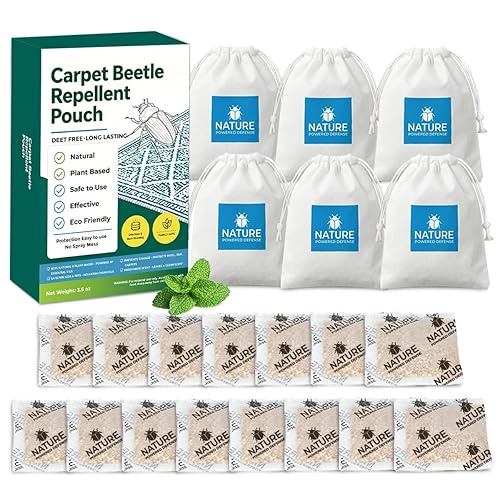 15 Pack Carpet Beetle Repellent Pouches, Natural Cedarwood Sachets for