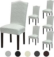 Vista 127 de Juego de 6 fundas elásticas para sillas de comedor, extraíbles y lavables, para sillas de comedor, hotel, ceremonia