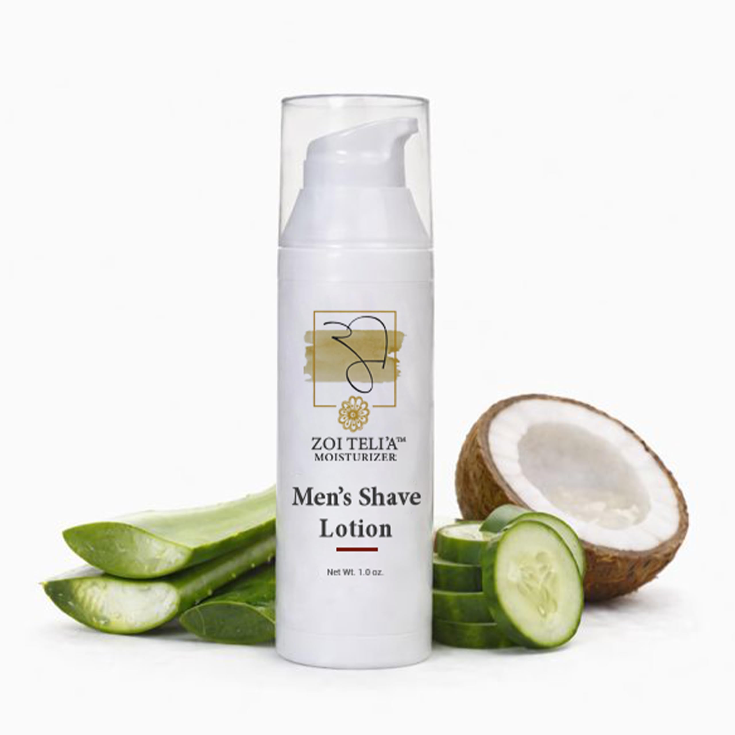 Men's Shave Lotion with Cucumber & Coconut Oil - 1.7 Oz