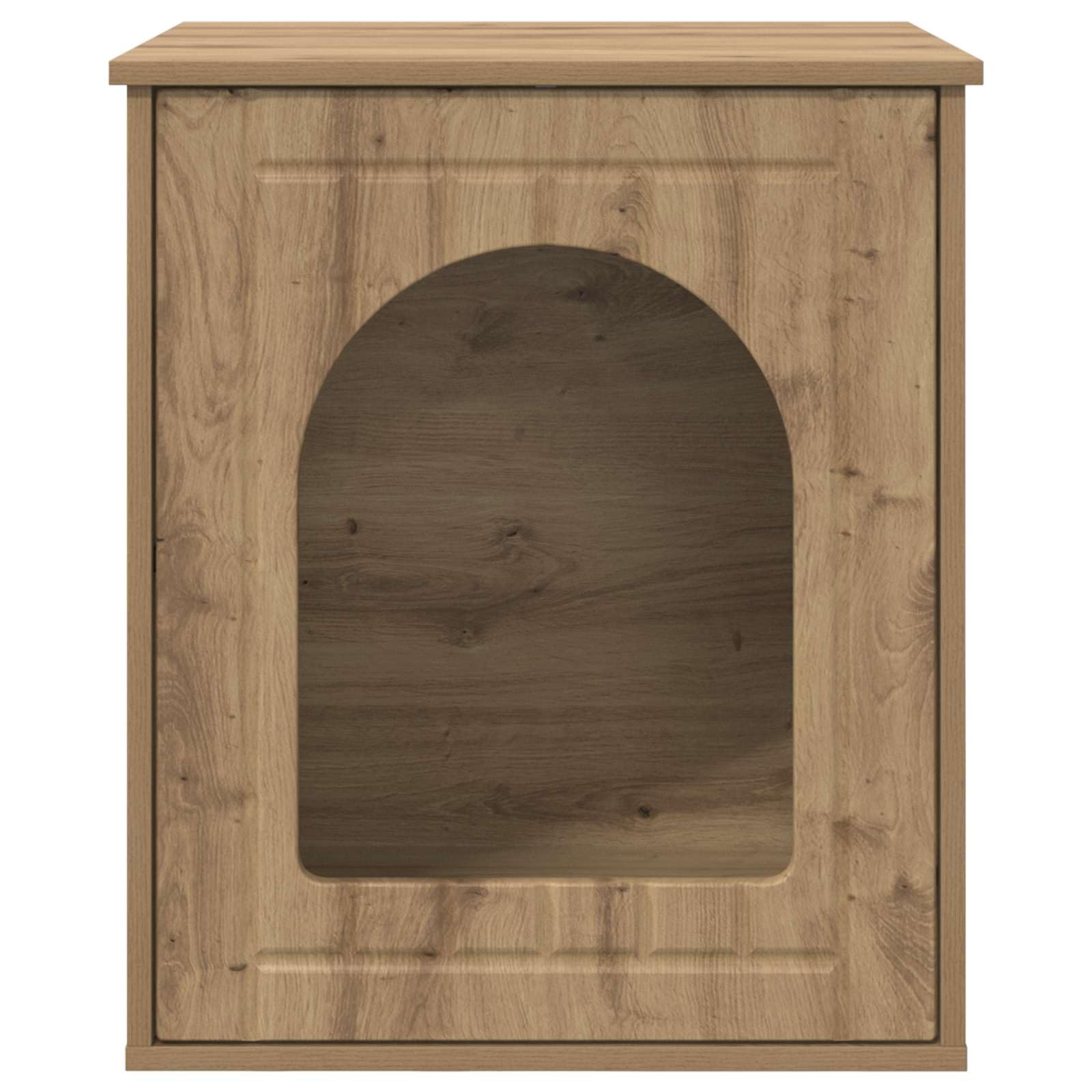 vidaXL Casa para Gatos Roble Artesanal 53 x 52 x 62 cm, Guarida Moderna para Gatos, Rincón Acogedor, Refugio Duradero, Hogar Estilo Compacto
