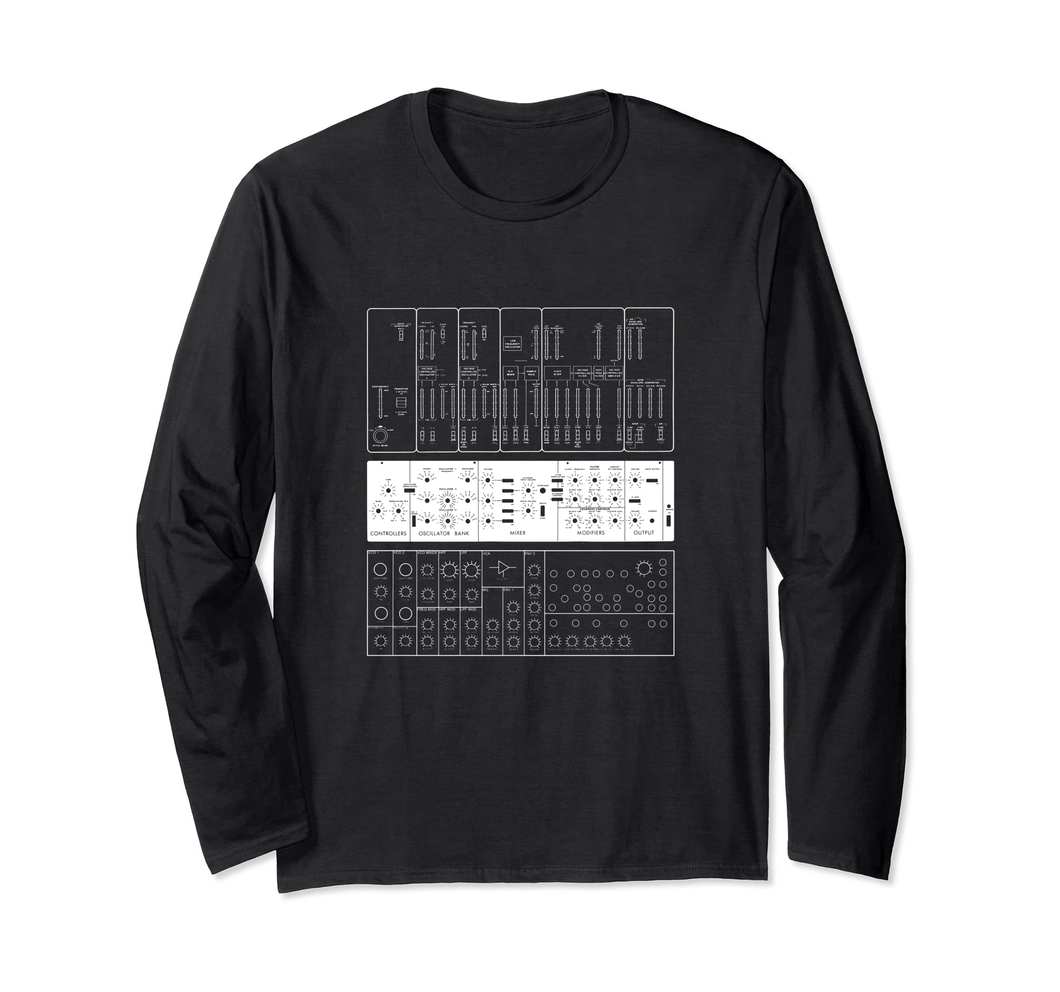 Odyssey - Modl D - MS20 Synthesiser Front Panels Long Sleeve T-Shirt