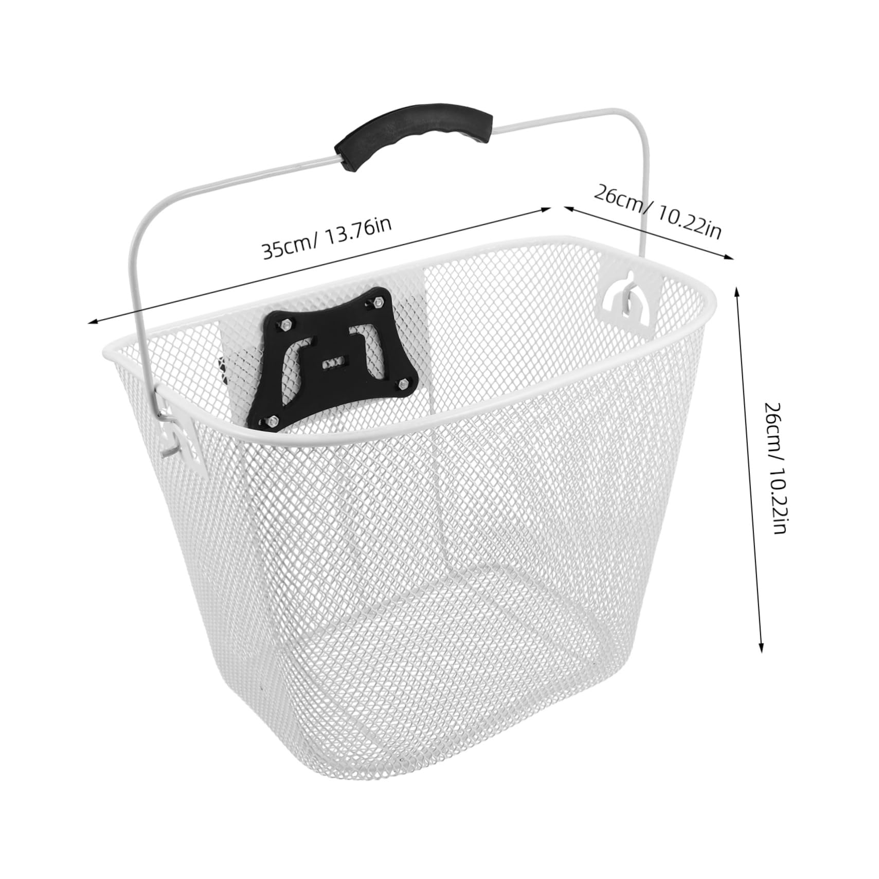 BESPORTBLE 1 Set Large Capacity Iron Wire Mountain Bike Basket Quick Release Easy to Install Remove Sturdy Front Basket for Shopping Travel Transportation Compatible Handlebars