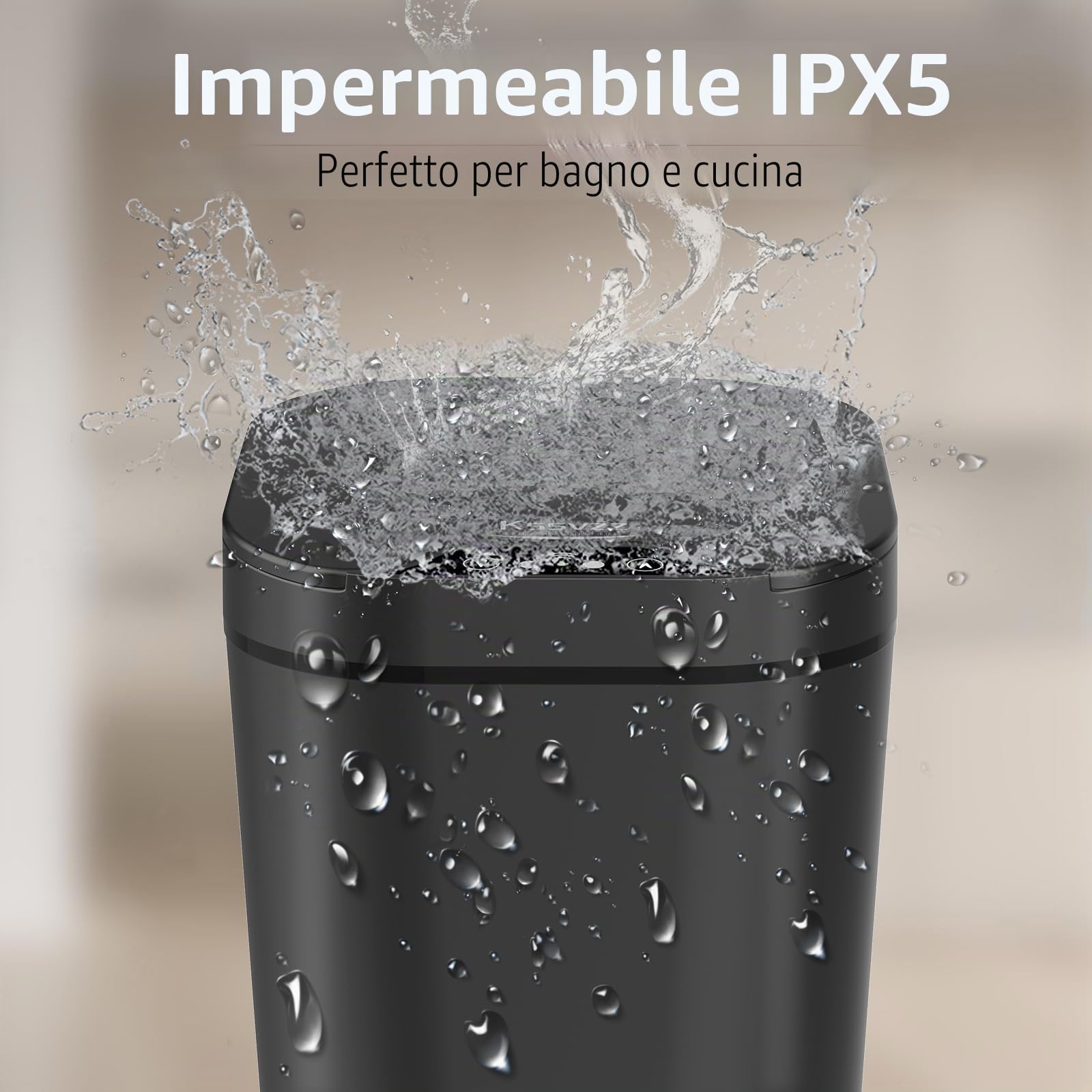 Kssvzz 2 Pezzi Pattumiera Bagno con Coperchio, 10L Pattumiera Automatica con Sensore, Bidone Della Spazzatura Elettrico Senza Contatto per Bagno, Ufficio, Camera da Letto (Nero)