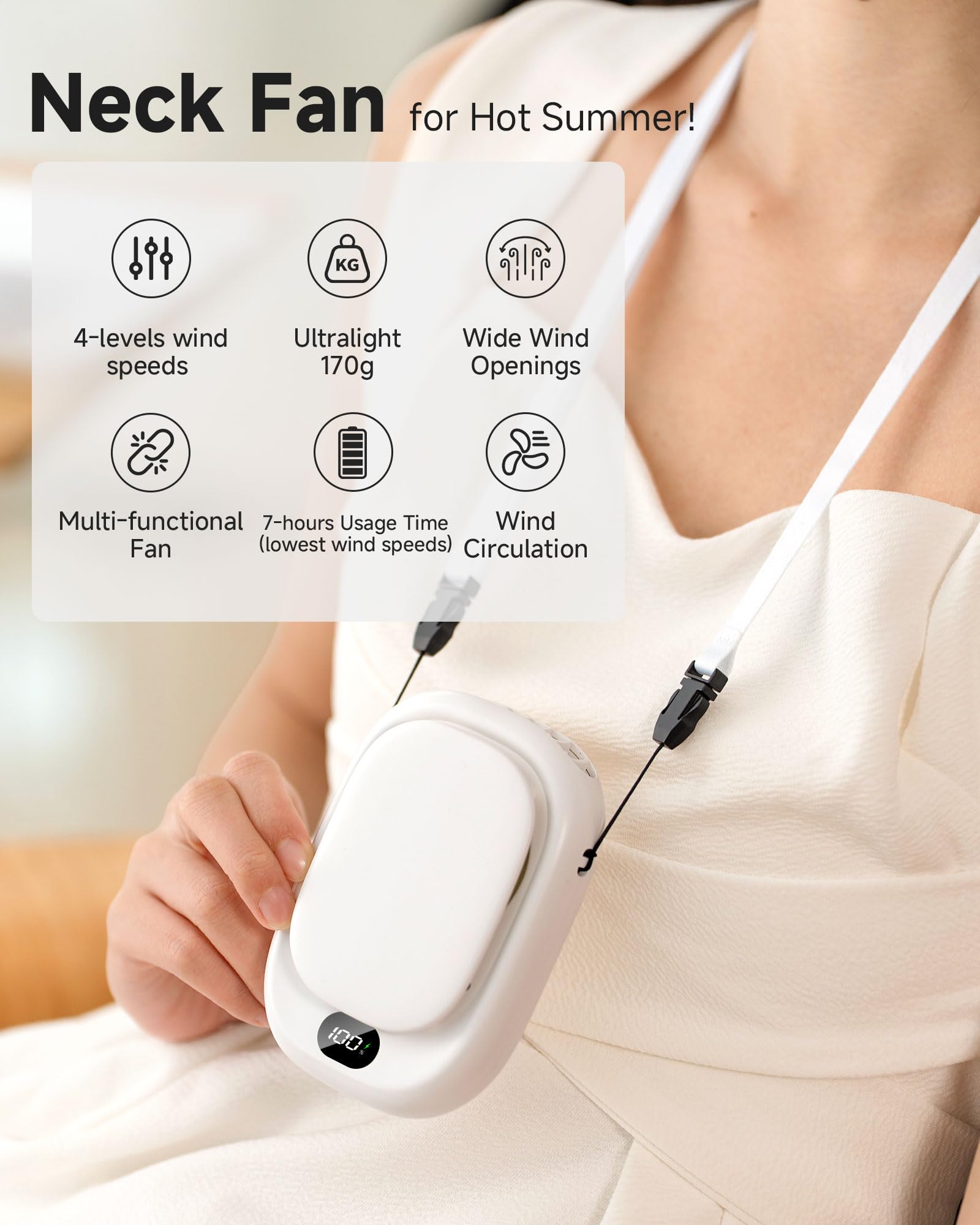 ViSSKO Ventilador portátil 4 en 1 con clip de cintura, ventilador de camiseta portátil con clip, mini ventilador turbo, ventilador de cintura recargable, para obras, exteriores, senderismo, trabajo en — view 2