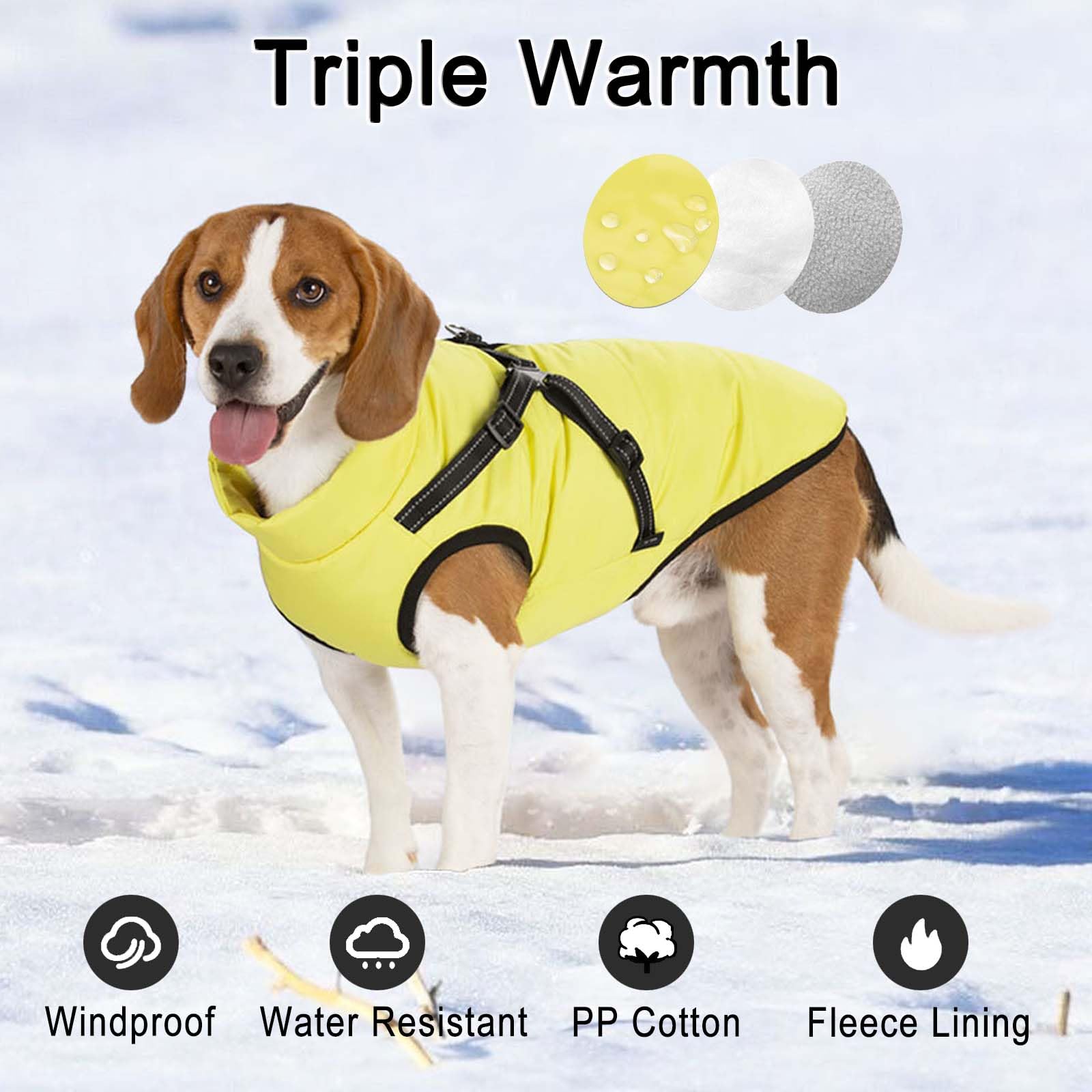 LUOWAN Cappottino Cane Taglia Piccola e Media Taglia - Cappotto Cane - Giacca Invernale Impermeabile con Imbracatura - Gilet Caldo