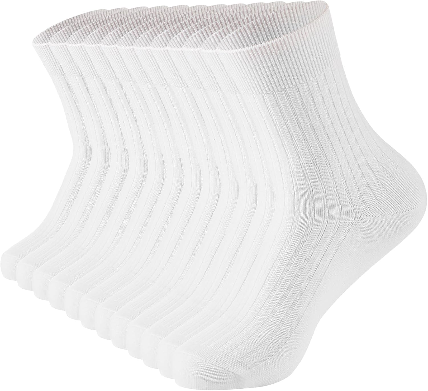 Losa Kute Combed Cotton Women’s Fined Ribbed Crew Socks Soft Boot Socks 6 Pairs