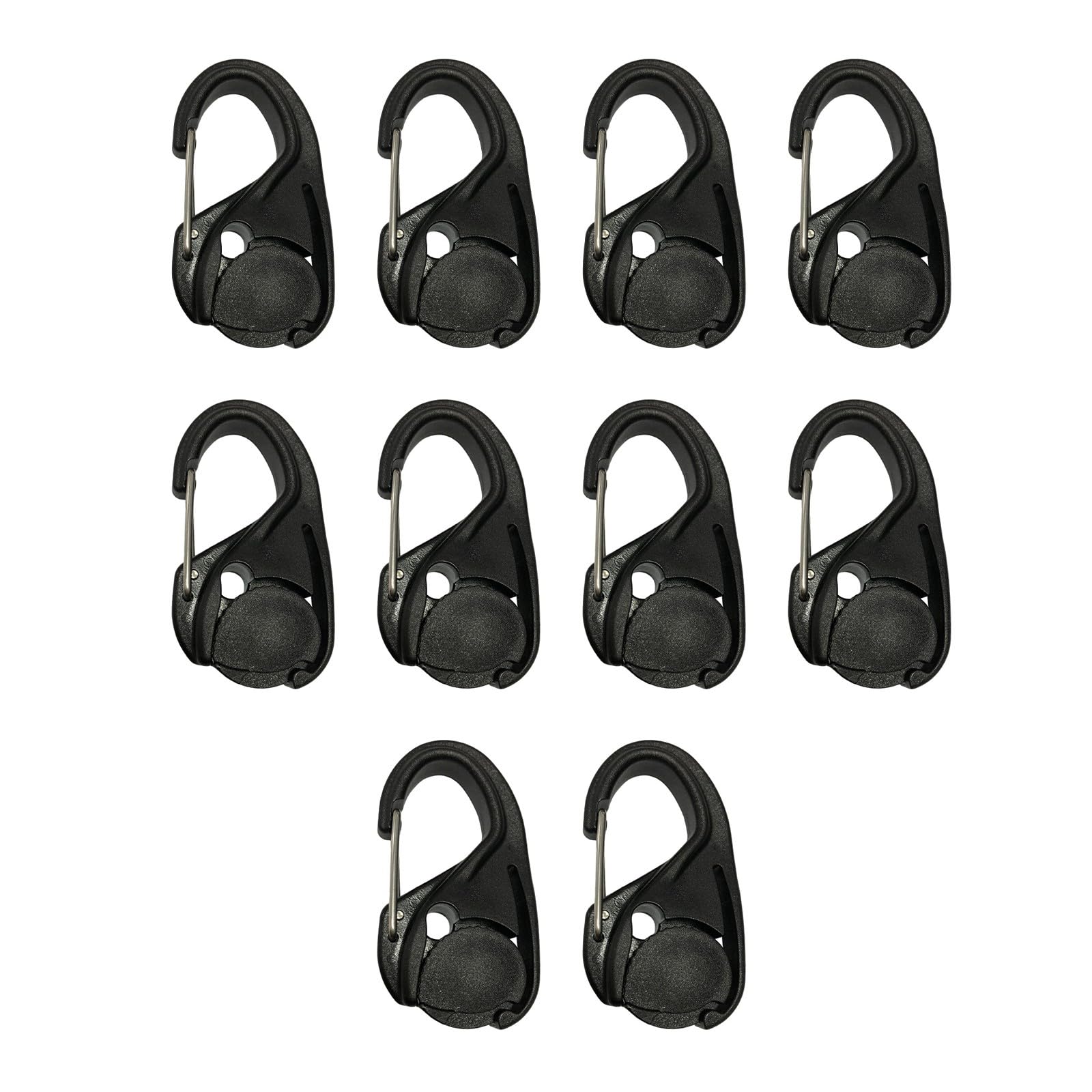CUNZJIA 10Pcs Rope Tightener Adjustable Camping Tent Rope Clip Elastic Hanging Ropes Hook for Outdoor Hiking Backpacks Enduring