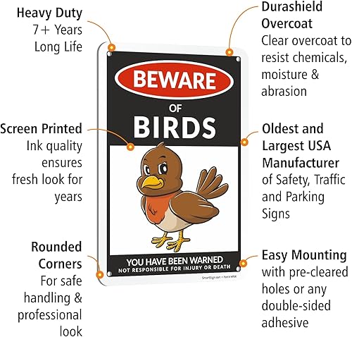 Miniatura 52 de SmartSign Divertido letrero de advertencia con texto en inglés «Beware Of Guinea Pigs – 10 x 7 pulgadas, aluminio laminado libre de óxido de 40 mil