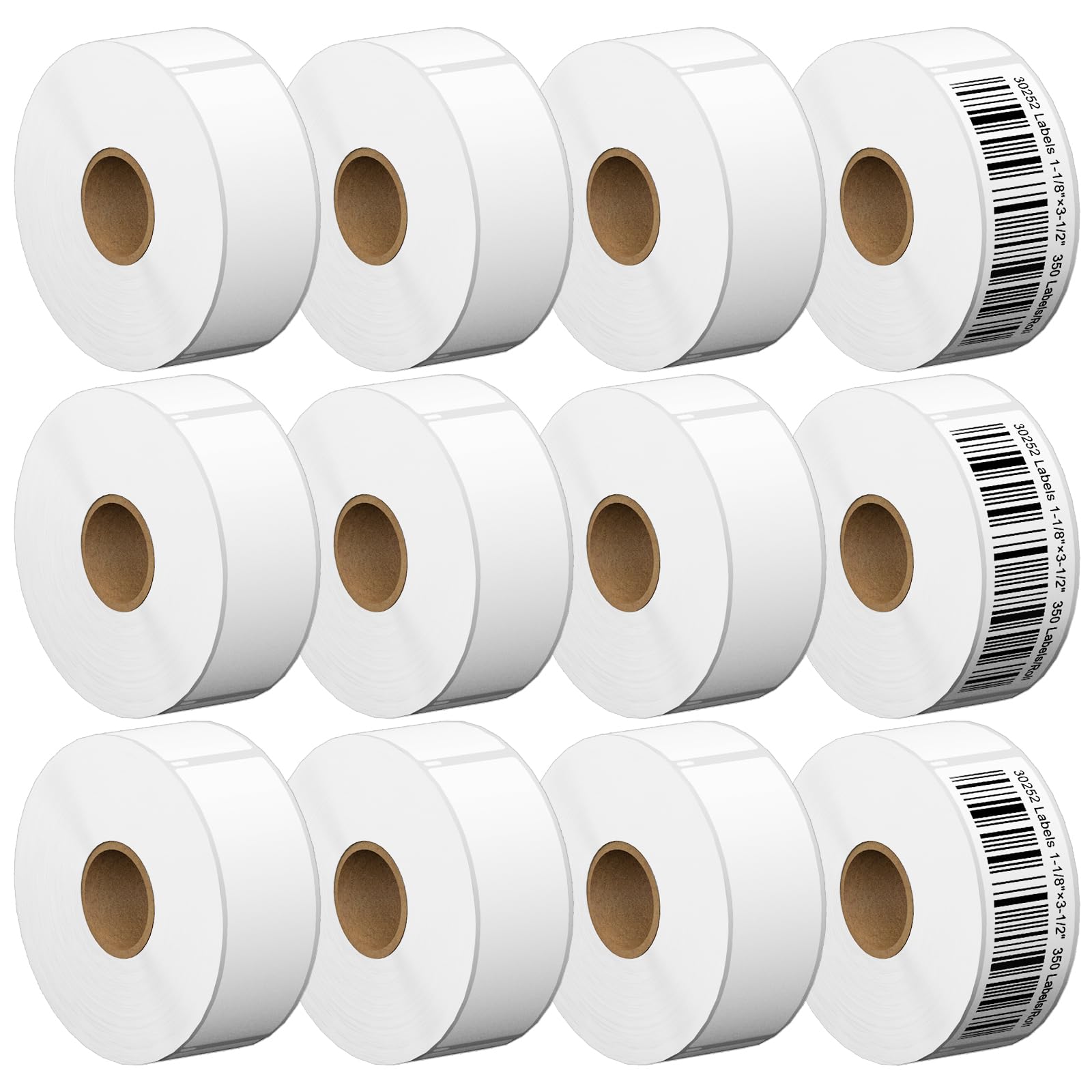12 rotoli di etichette termiche di ricambio per Dymo 30252, multiuso, per codici a barre e spedizioni, compatibili con etichettatrici Dymo, non adatte a 5XL e 550