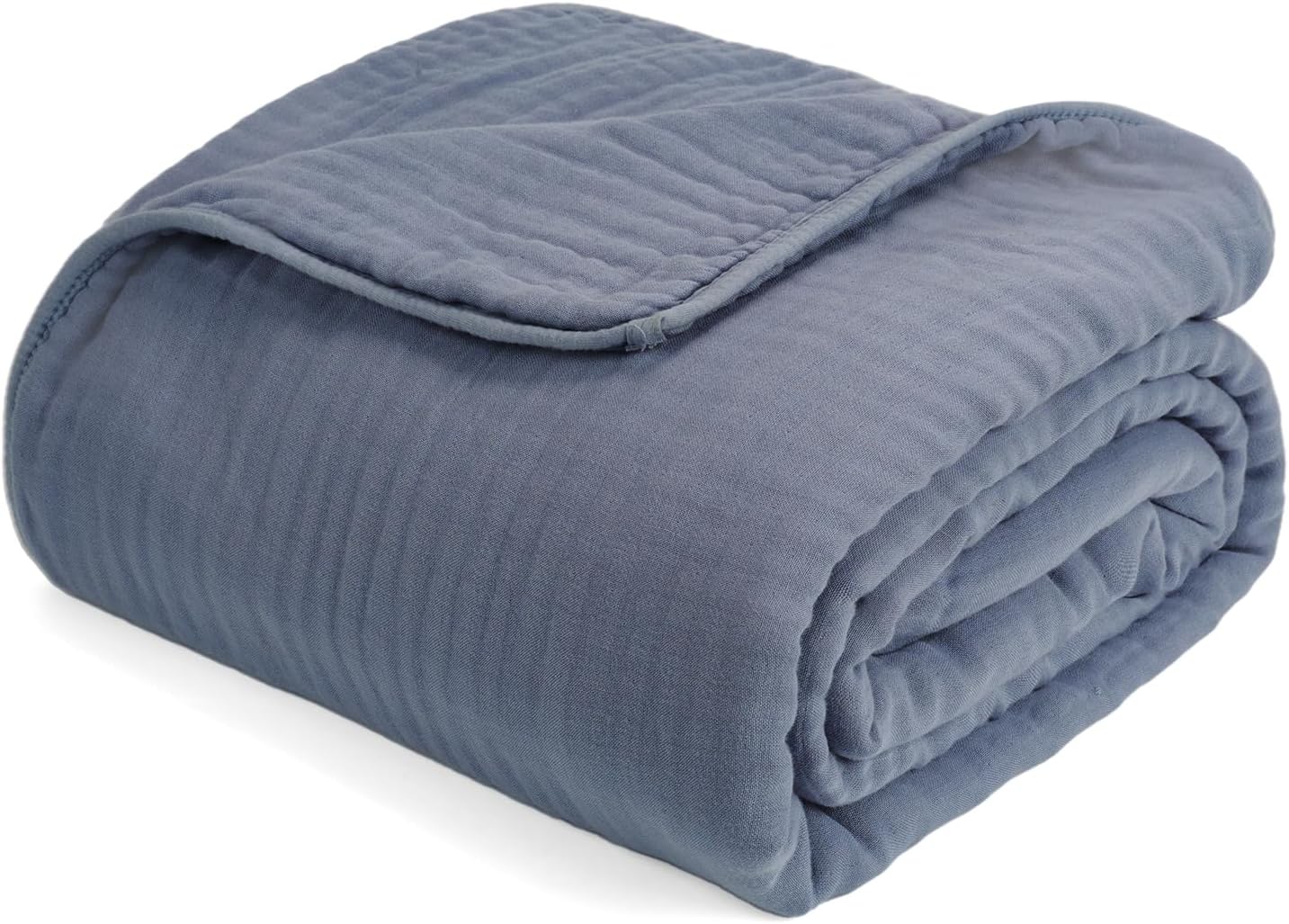 Muslin Soft Blanket Queen Bedding Sets Blankets Queen Size Cozy Fluffy Blanket (Fog Blue, Queen 90 x 90 inch)