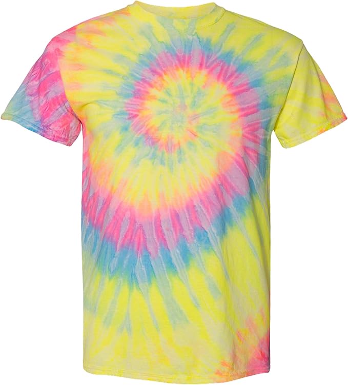 OmniTee Shirts - RainGlo Tie Dye Liquid Cyclone Hand Dyed T-Shirt Yellow | Amazon.com