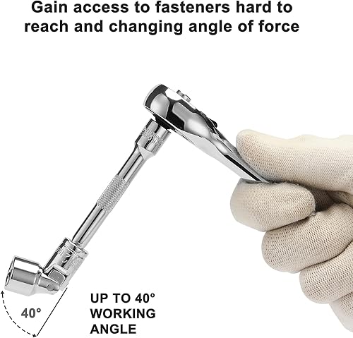 Miniatura 3 de CASOMAN Juego de 19 llaves universales de 14 de pulgada, métricas (0.197 in a 0.591 in) y SAE (316 a 916 pulgadas), enchufes flexibles para un