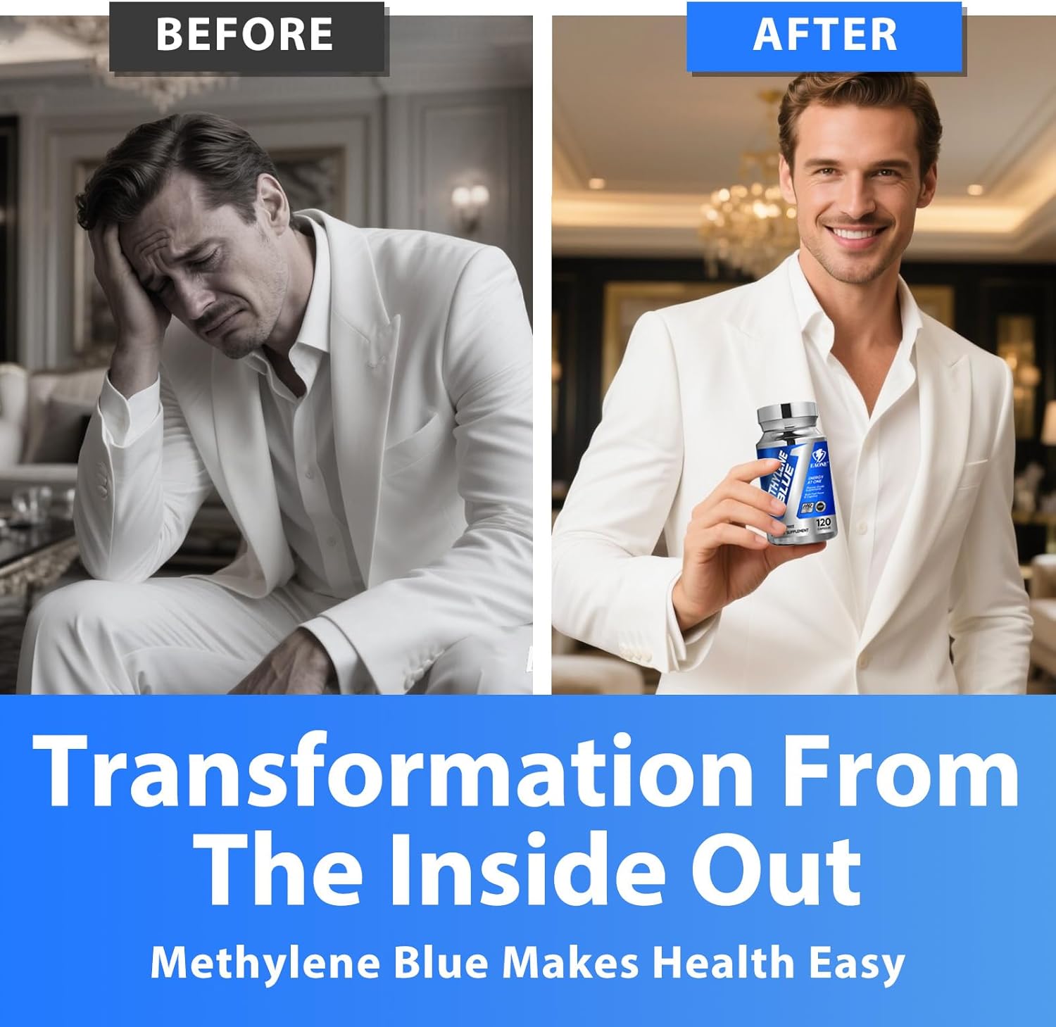 Methylene Blue (USP Grade) Brain Supplement with Vitamin C Ester for Enhanced Absorption, Supports Memory, Focus, Clarity, Cognition, and Energy – ATP Fuel for Optimal Brain Health (120 Capsule) - Image 6