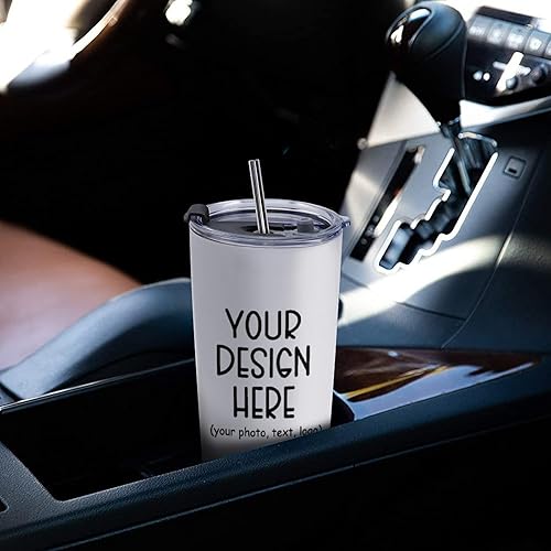 Miniatura 5 de Vaso aislado personalizado de acero inoxidable con textologotipofoto, taza de café personalizada a prueba de fugas, mantiene las bebidas