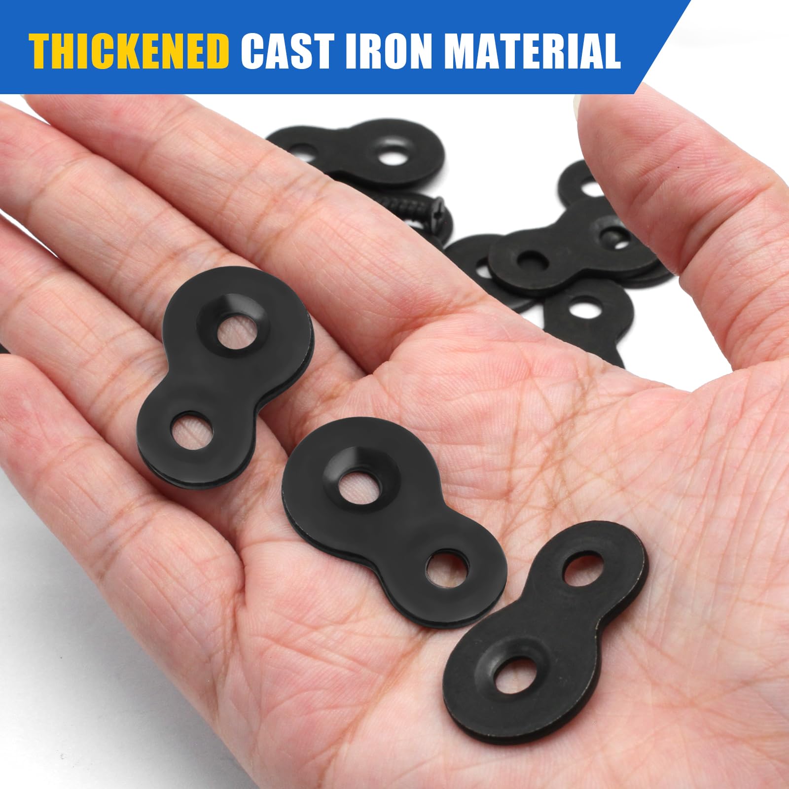 Hordion 20pcs Figure 8 Fasteners - Heavy Duty Table Top Connector Clips, Black - View #6