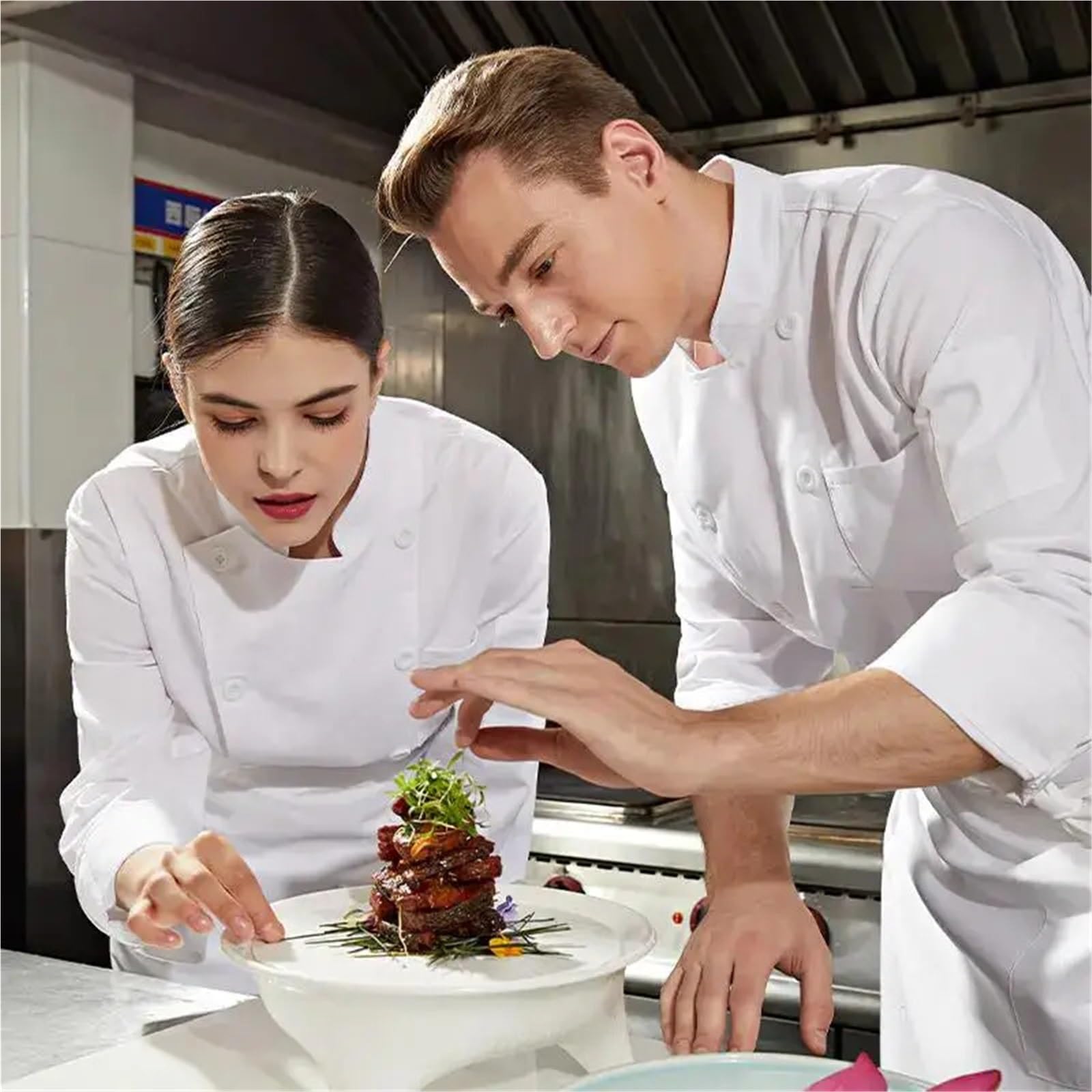 Divisa Cuoco Divise da Cuoco Professionali, Giacca da Cucina a Maniche Lunghe for Uomo e Donna