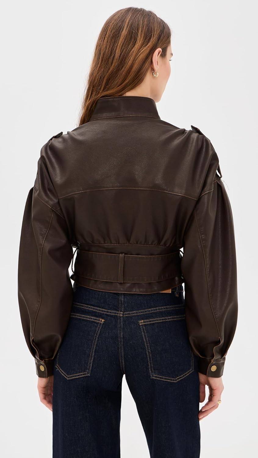 Lioness Women's Gigi Faux Leather Bomber Jacket